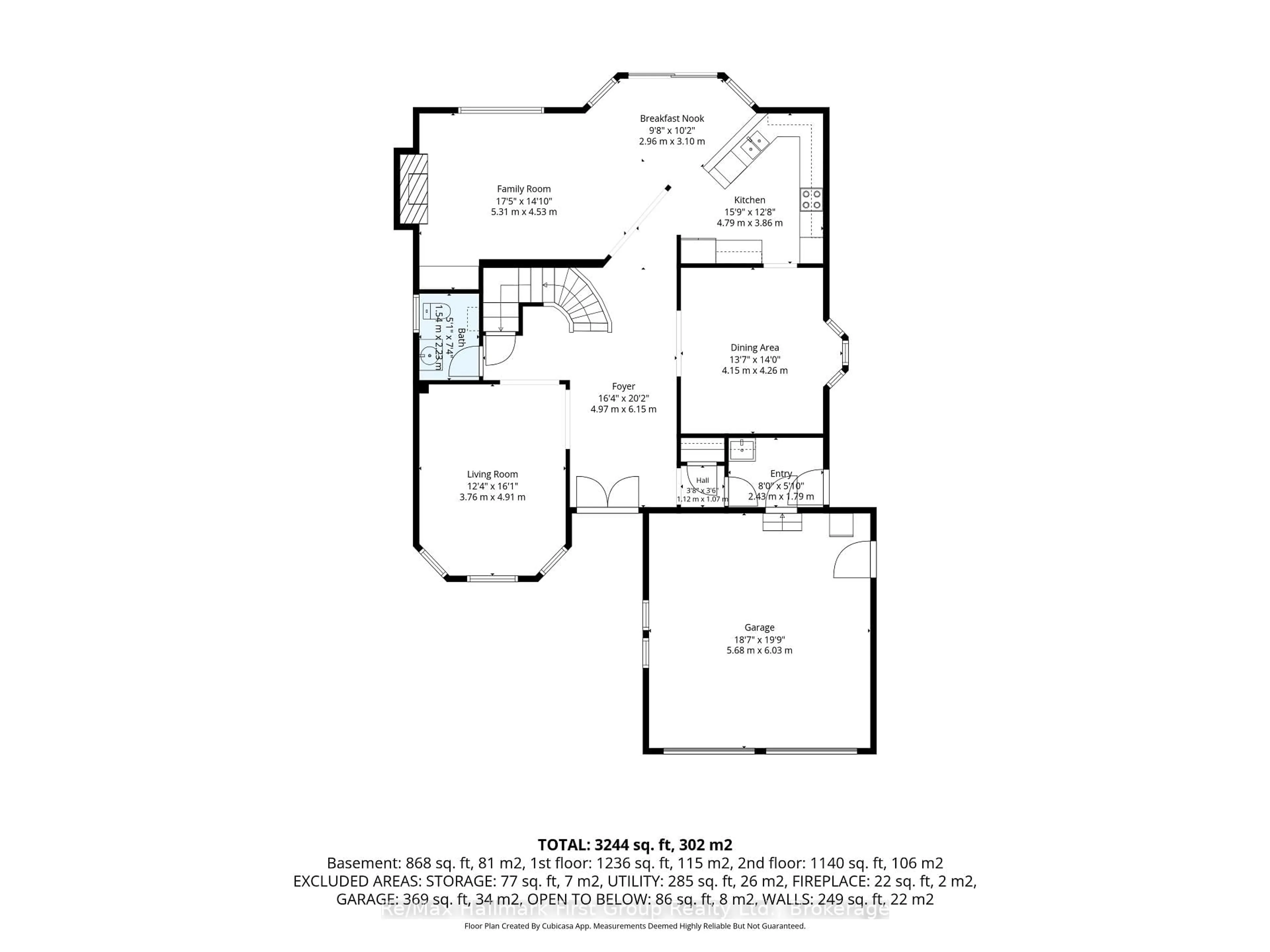 Floor plan for 1 Glencedar Cres, Whitby Ontario L1R 1X2