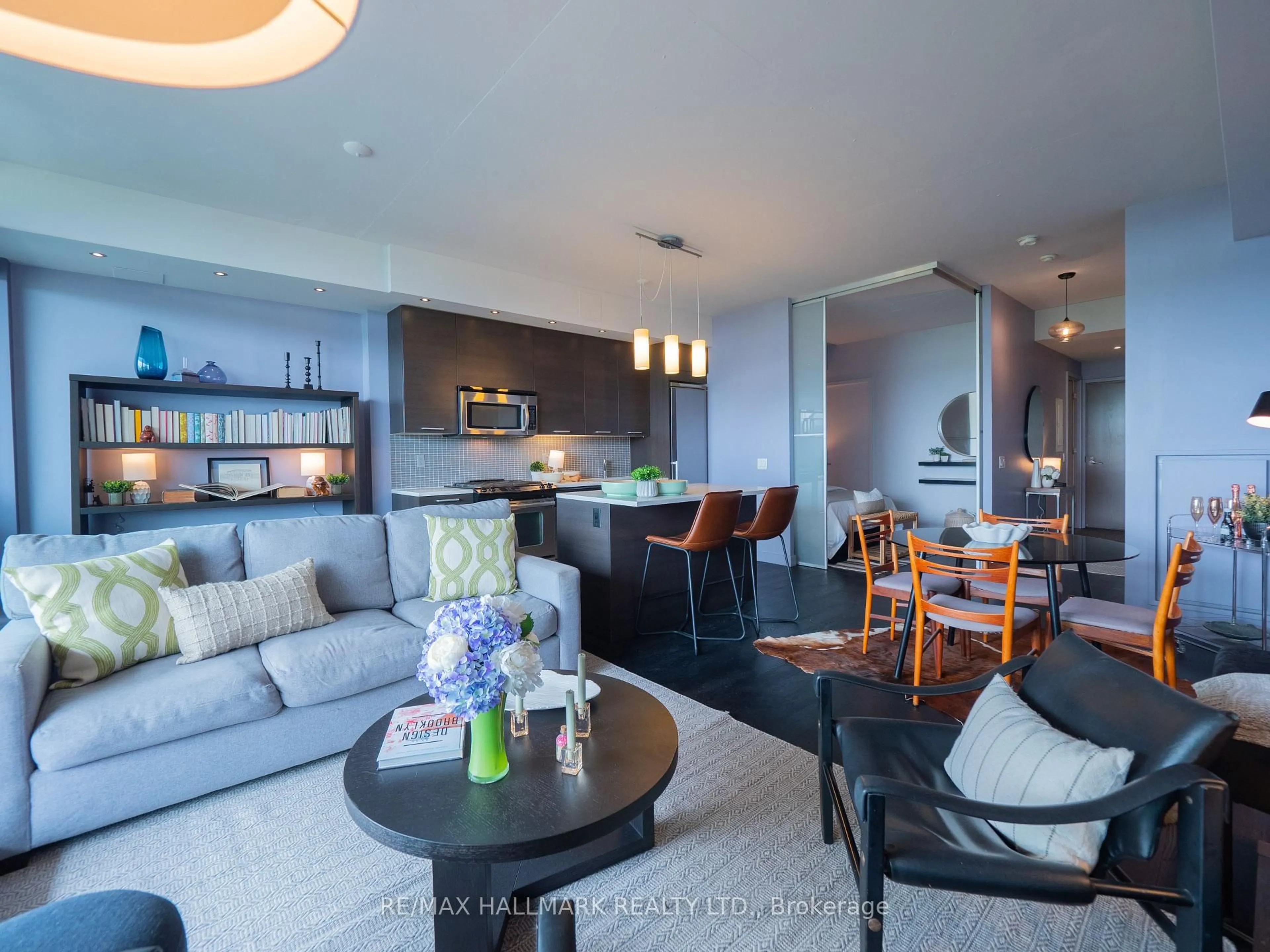 Living room with furniture, unknown for 90 Broadview Ave #602, Toronto Ontario M4M 0A7