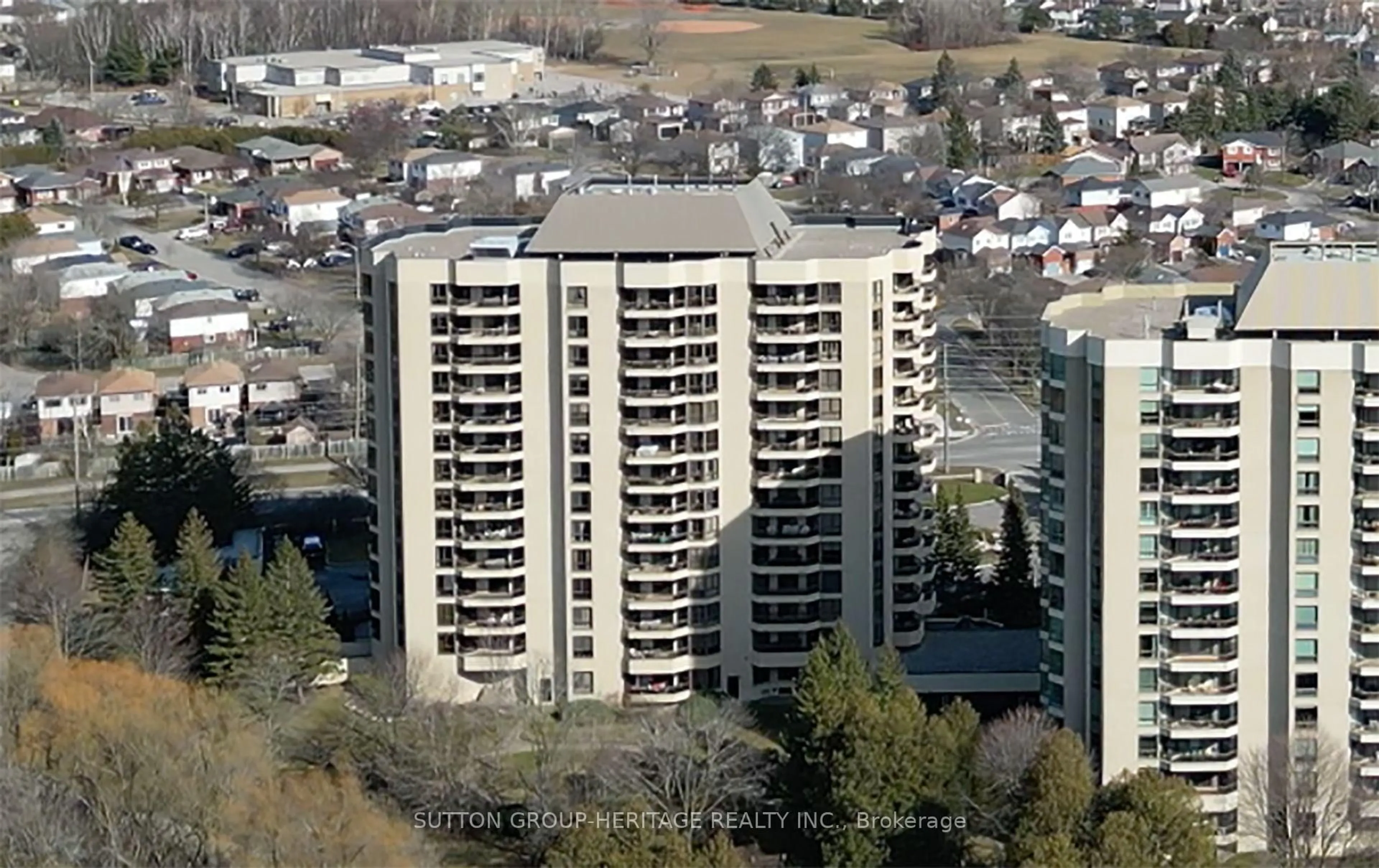 A pic from outside/outdoor area/front of a property/back of a property/a pic from drone, city buildings view from balcony for 900 Wilson Rd #1202, Oshawa Ontario L1G 7T2