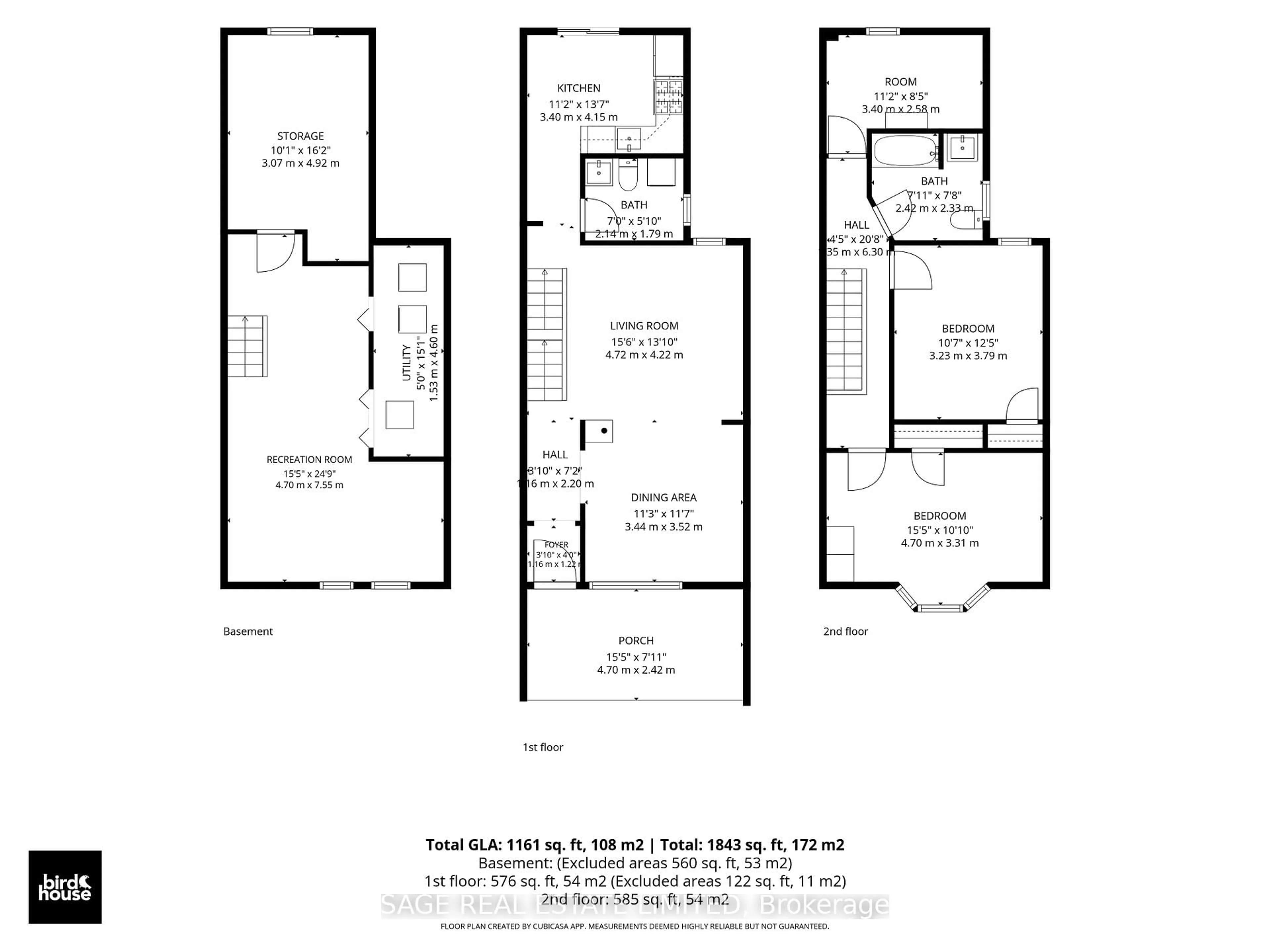 Floor plan for 283 Booth Ave, Toronto Ontario M4M 2M7