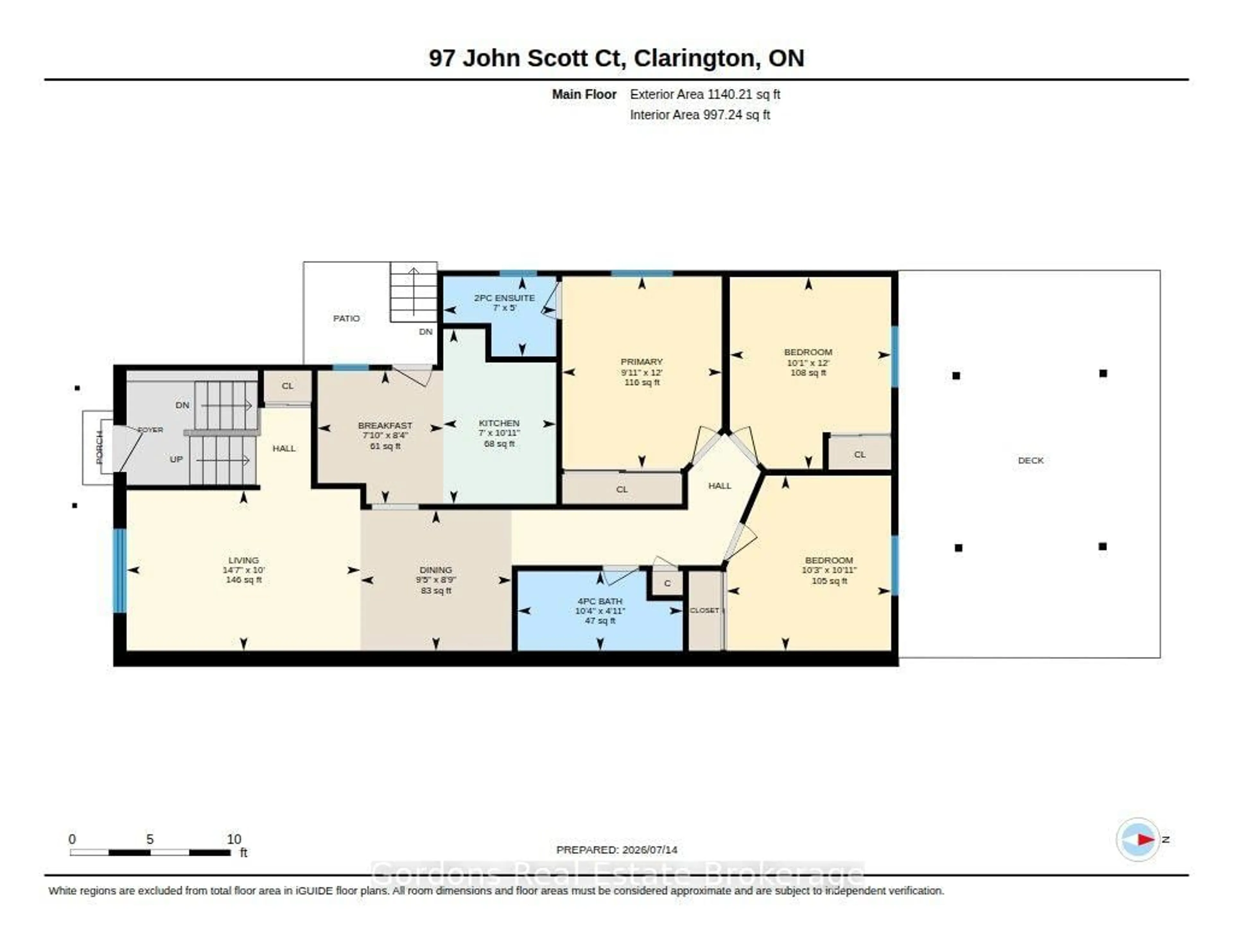 Floor plan for 97 John Scott Crt, Clarington Ontario L1C 4L1