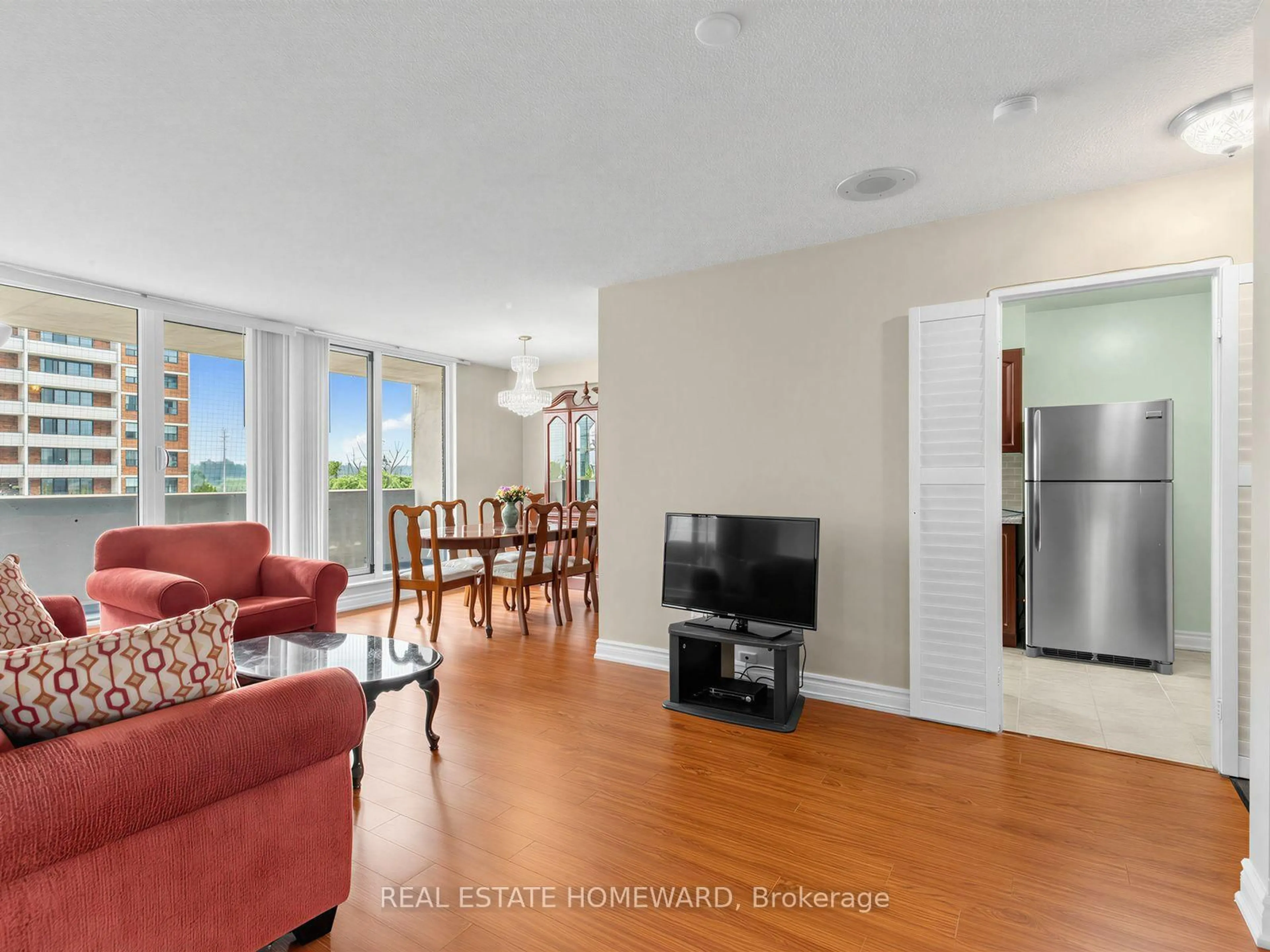 Living room with furniture, unknown for 100 Prudential Dr #601, Toronto Ontario M1P 4V4