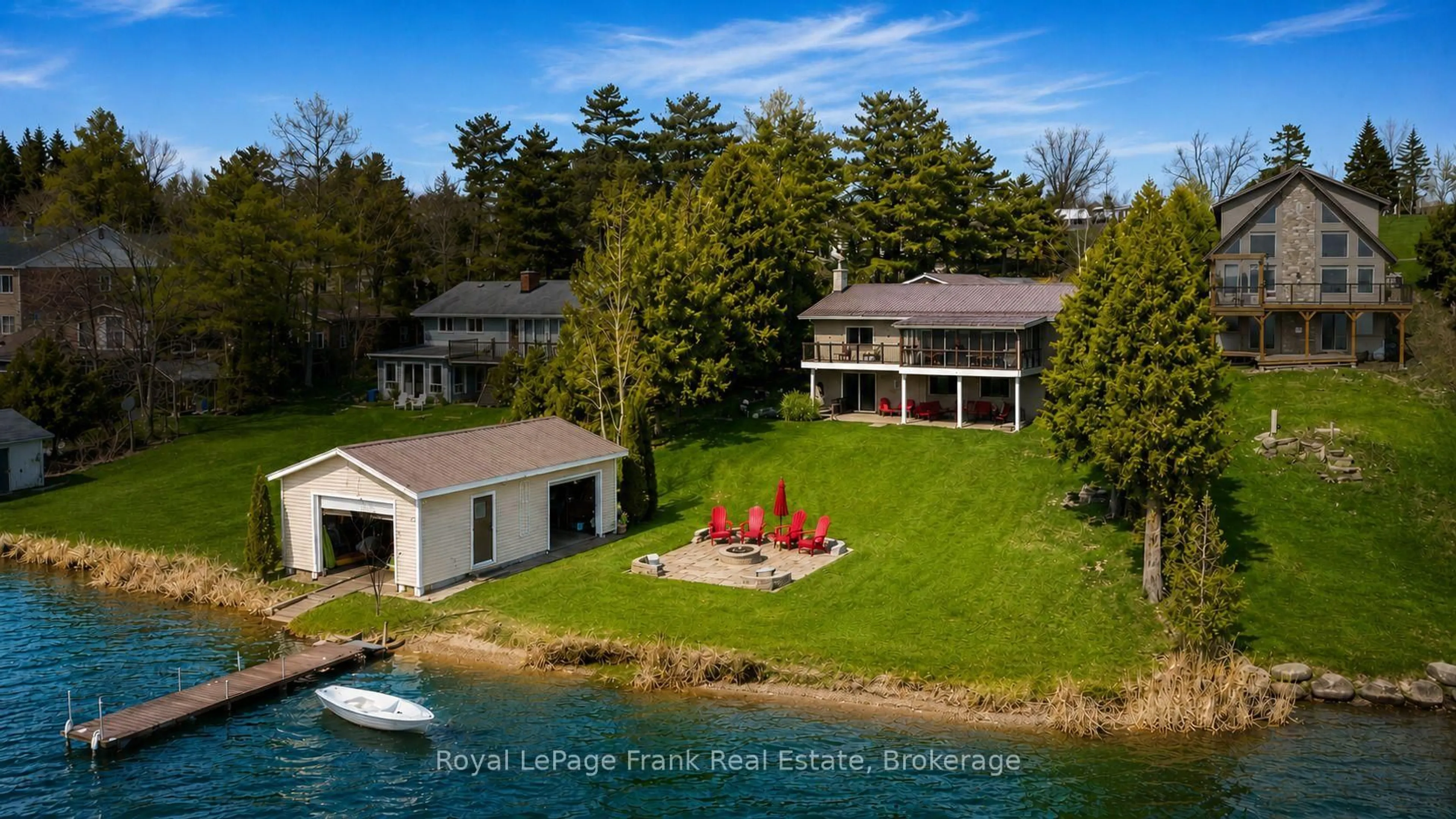 A pic from outside/outdoor area/front of a property/back of a property/a pic from drone, water/lake/river/ocean view for 342 Fralicks Beach Rd, Scugog Ontario L9L 1B6