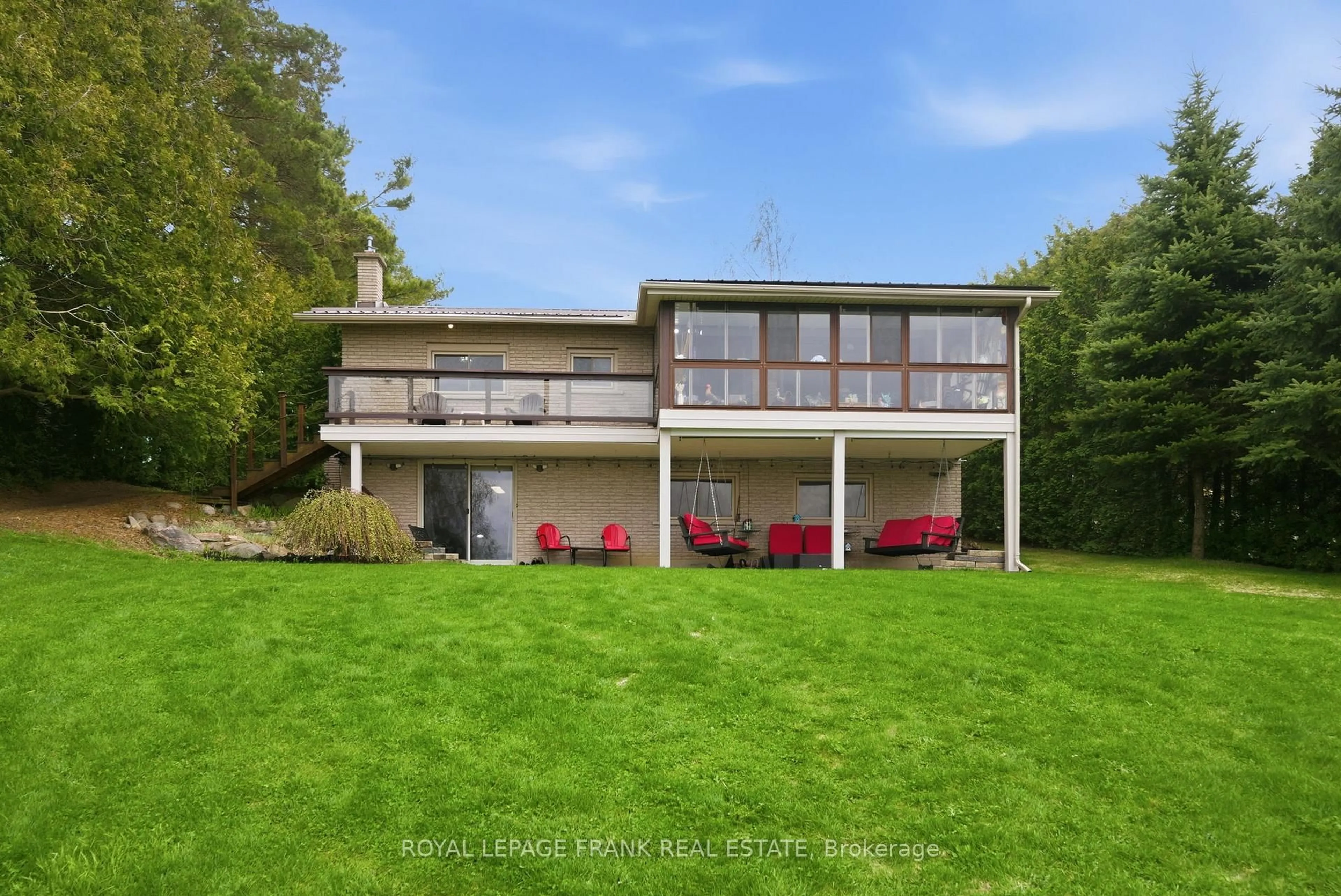 A pic from outside/outdoor area/front of a property/back of a property/a pic from drone, water/lake/river/ocean view for 342 Fralicks Beach Rd, Scugog Ontario L9L 1B6