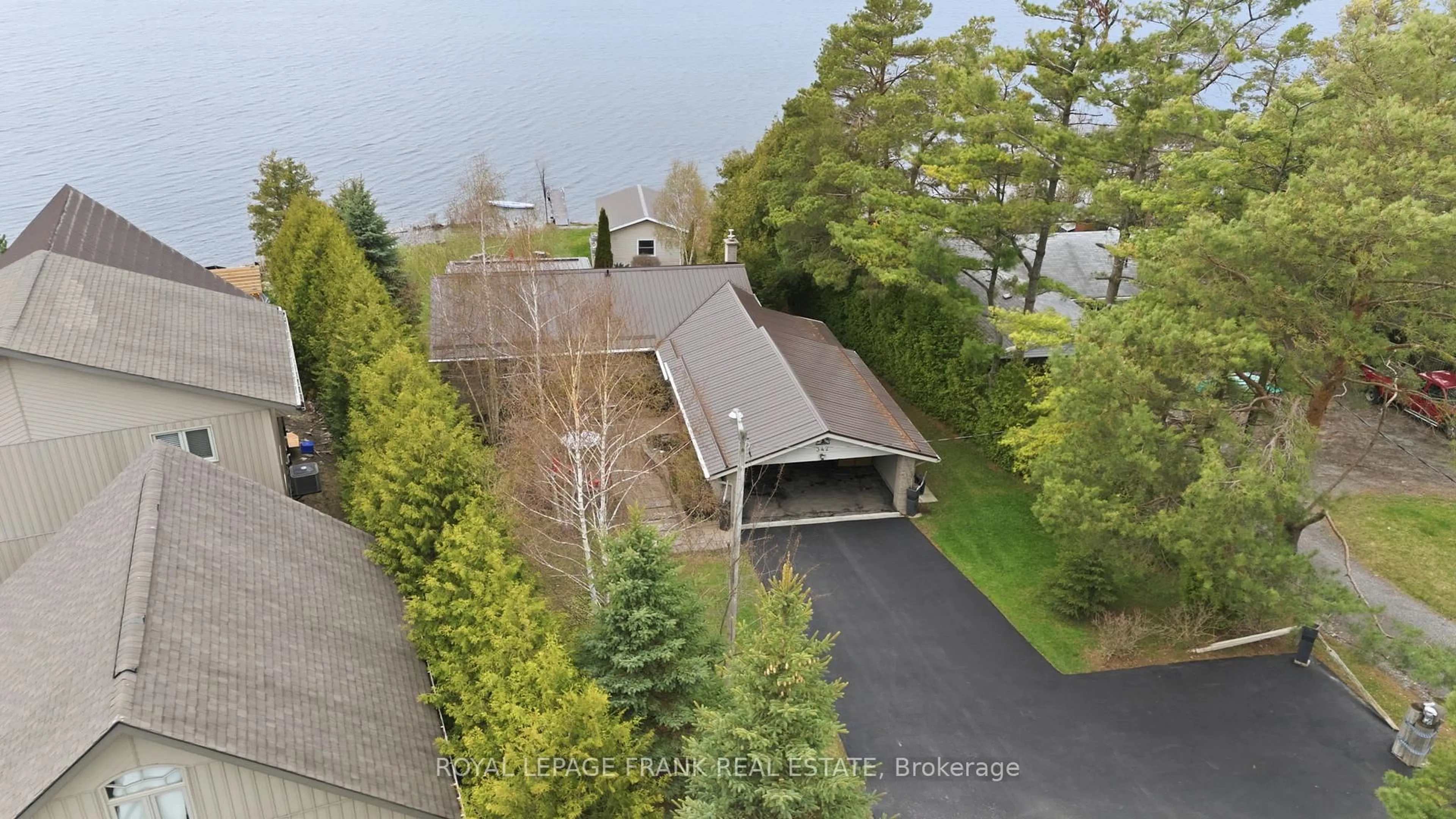 A pic from outside/outdoor area/front of a property/back of a property/a pic from drone, water/lake/river/ocean view for 342 Fralicks Beach Rd, Scugog Ontario L9L 1B6