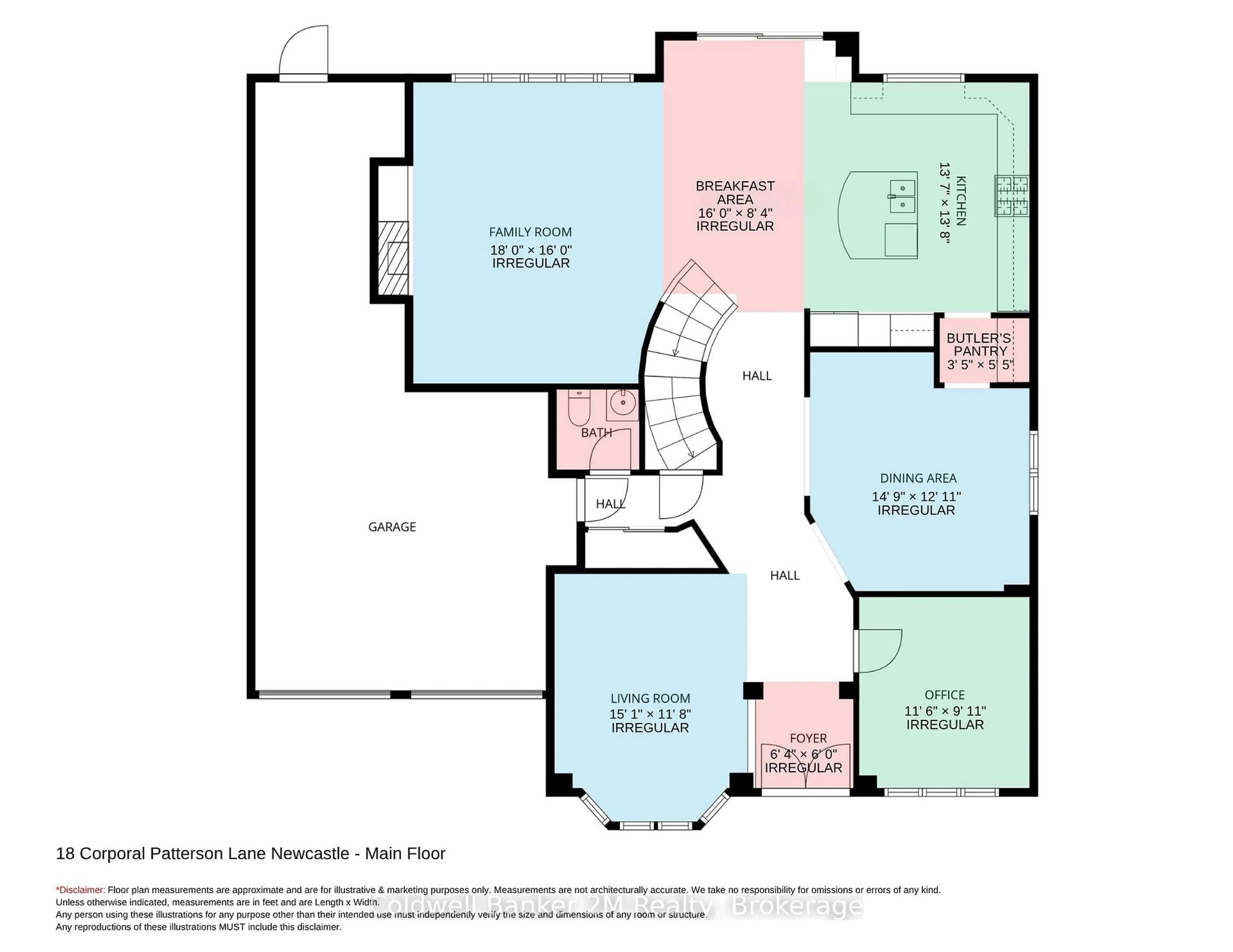 Floor plan for 18 Corporal Patterson Lane, Clarington Ontario L1B 0A7