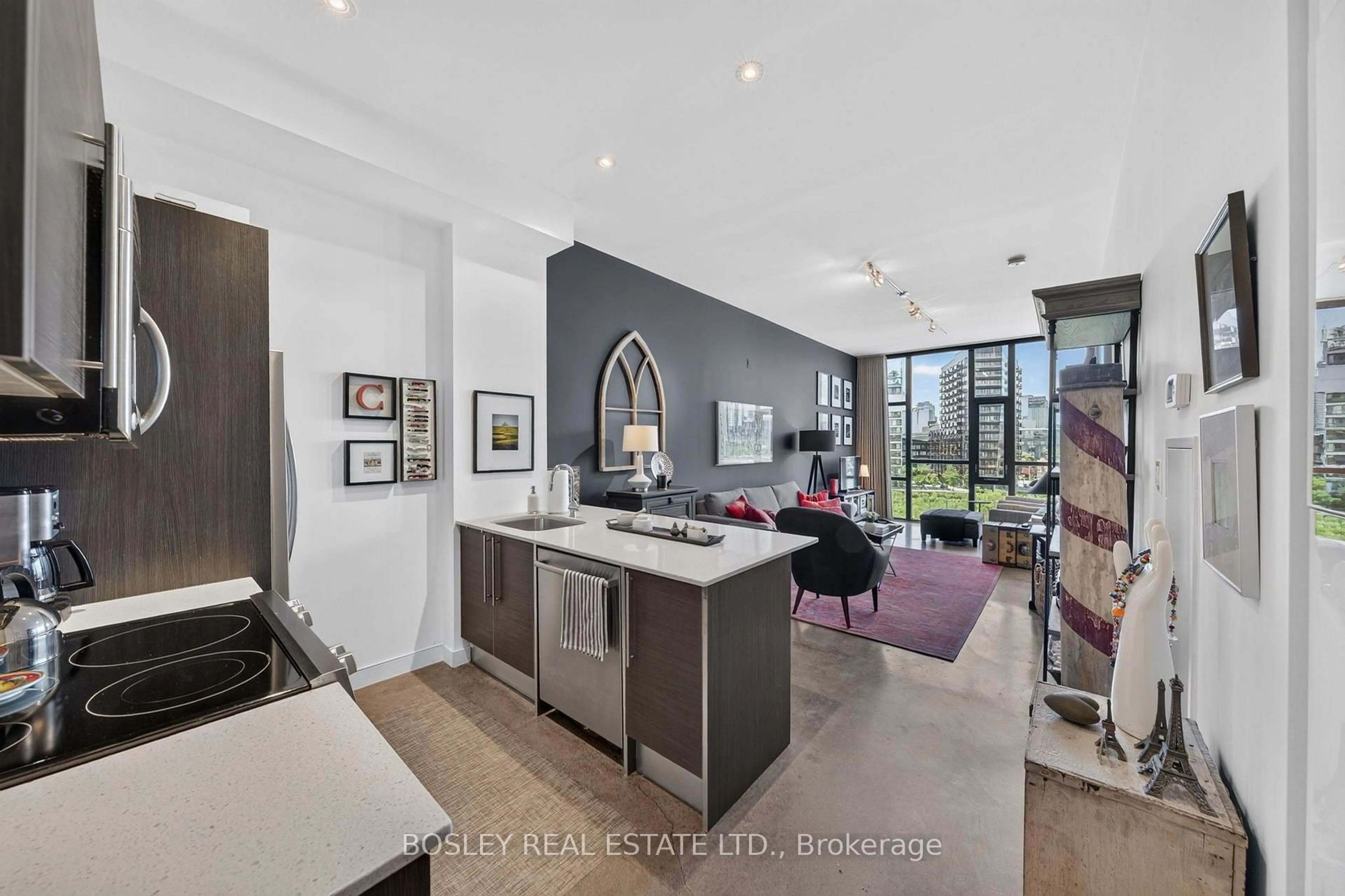 Open concept kitchen, unknown for 625 Queen St #505, Toronto Ontario M4M 1G7