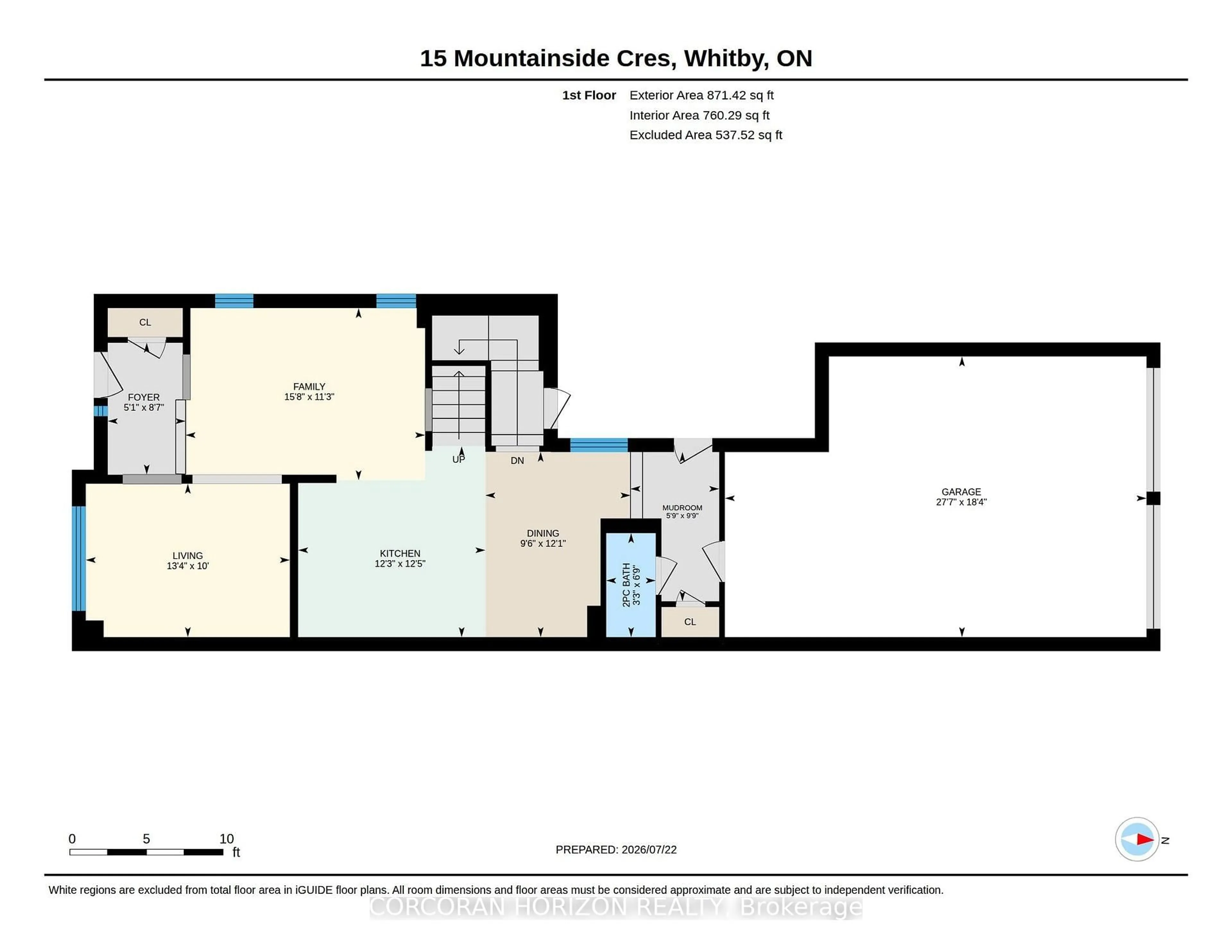 Floor plan for 15 Mountainside Cres, Whitby Ontario L1R 0P5