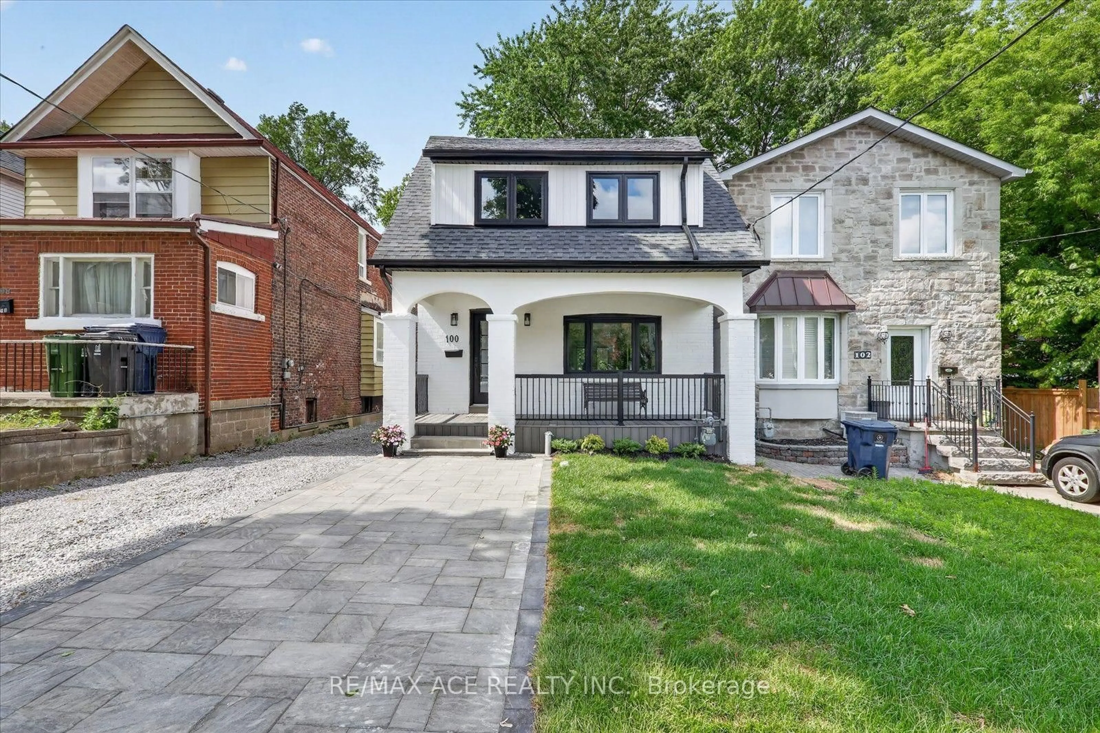 Home with brick exterior material, street for 100 Dunkirk Rd, Toronto Ontario M4C 2M6