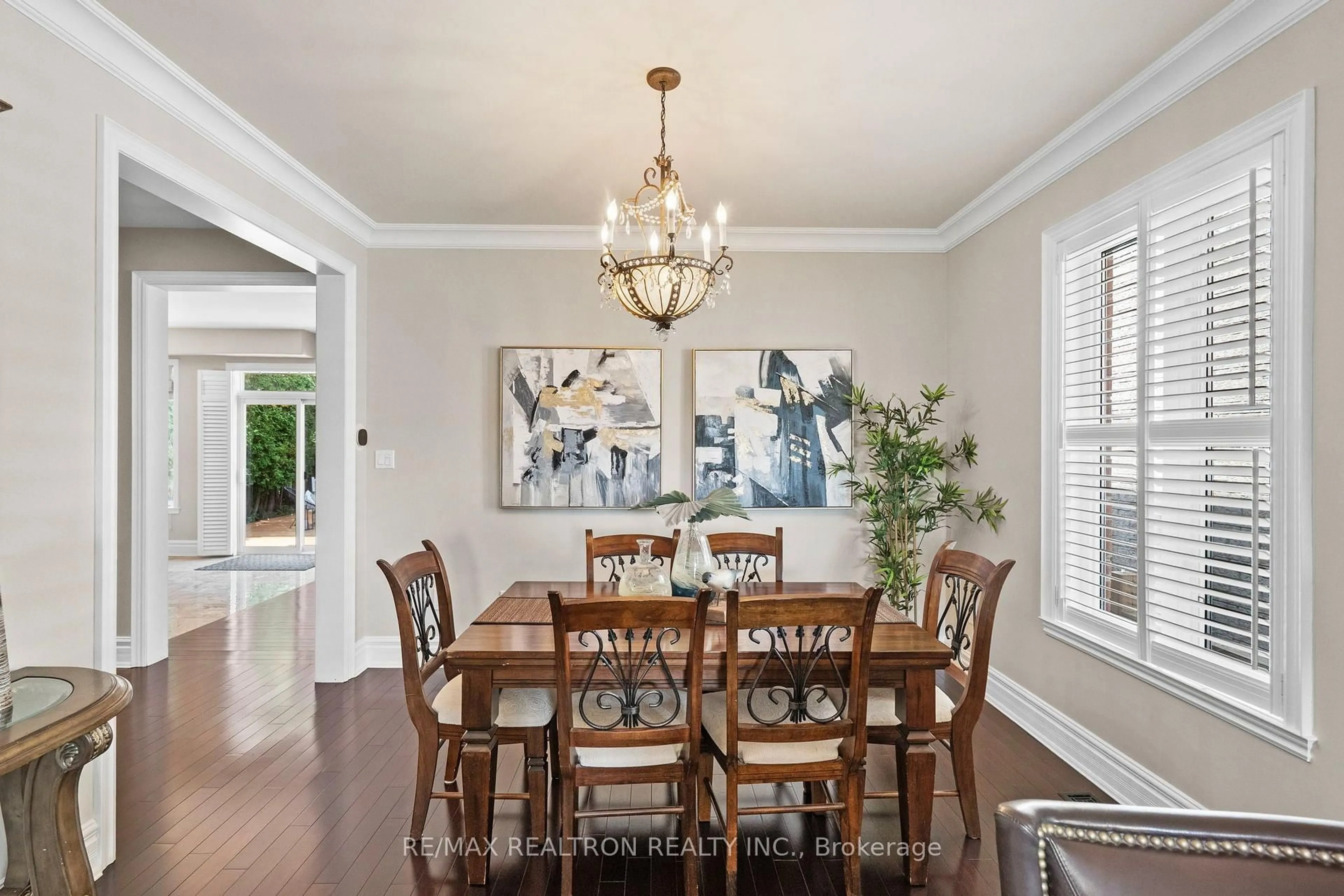 Dining room, wood/laminate floor for 1020 Colonial St, Pickering Ontario L1X 1P1
