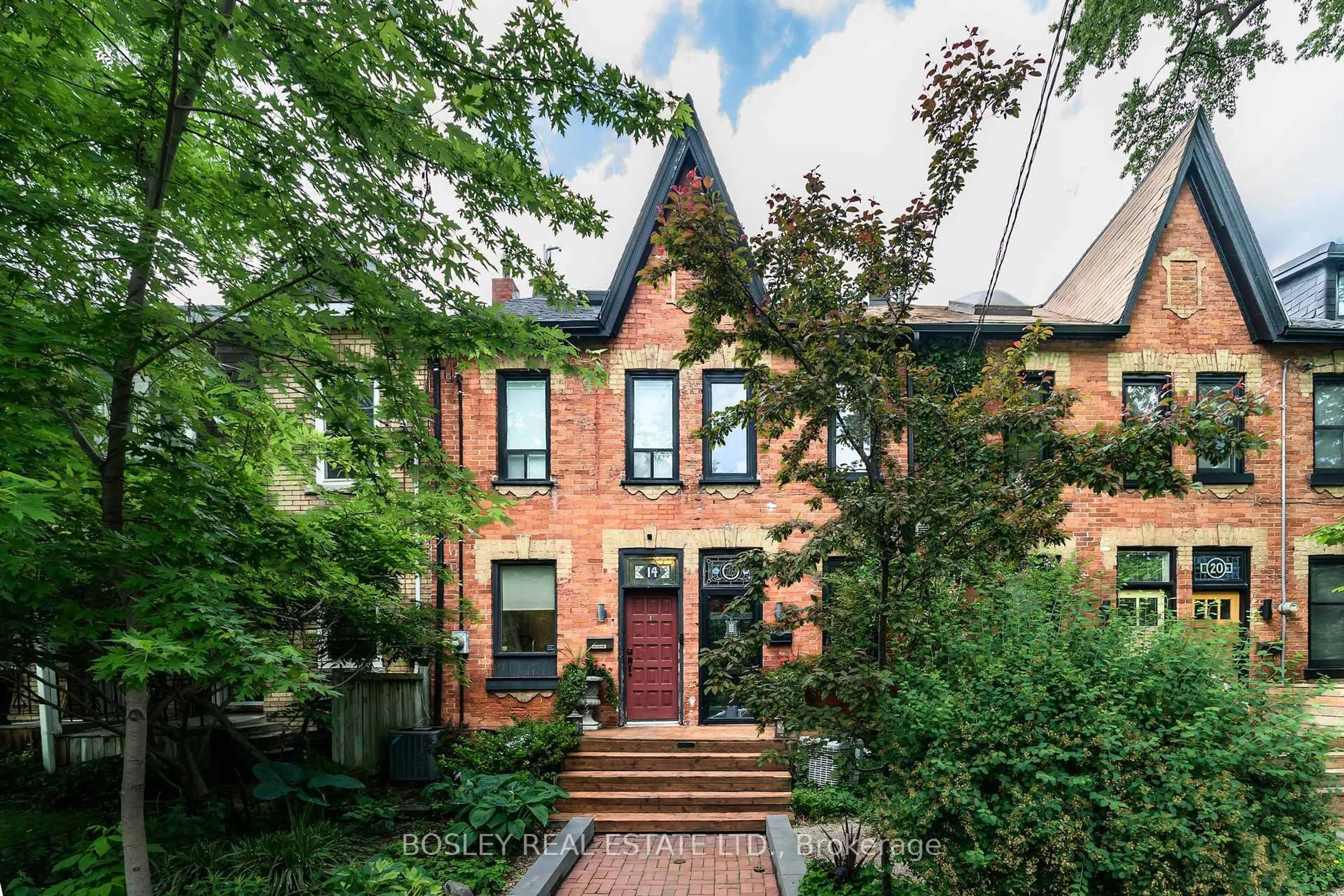 Home with brick exterior material, street for 16 Blong Ave, Toronto Ontario M4M 1P2