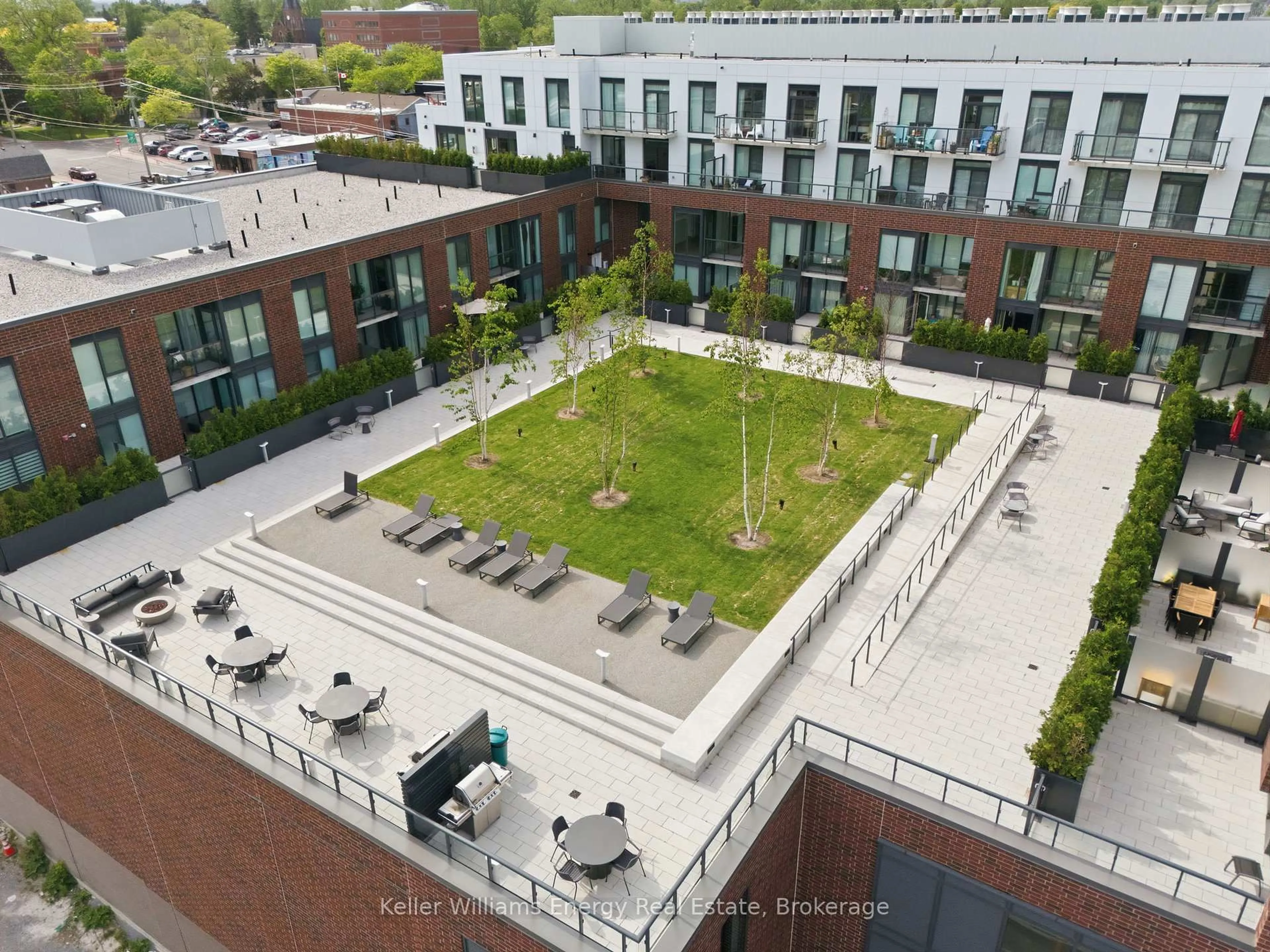 A pic from outside/outdoor area/front of a property/back of a property/a pic from drone, city buildings view from balcony for 201 Brock St #417, Whitby Ontario L1N 0P8