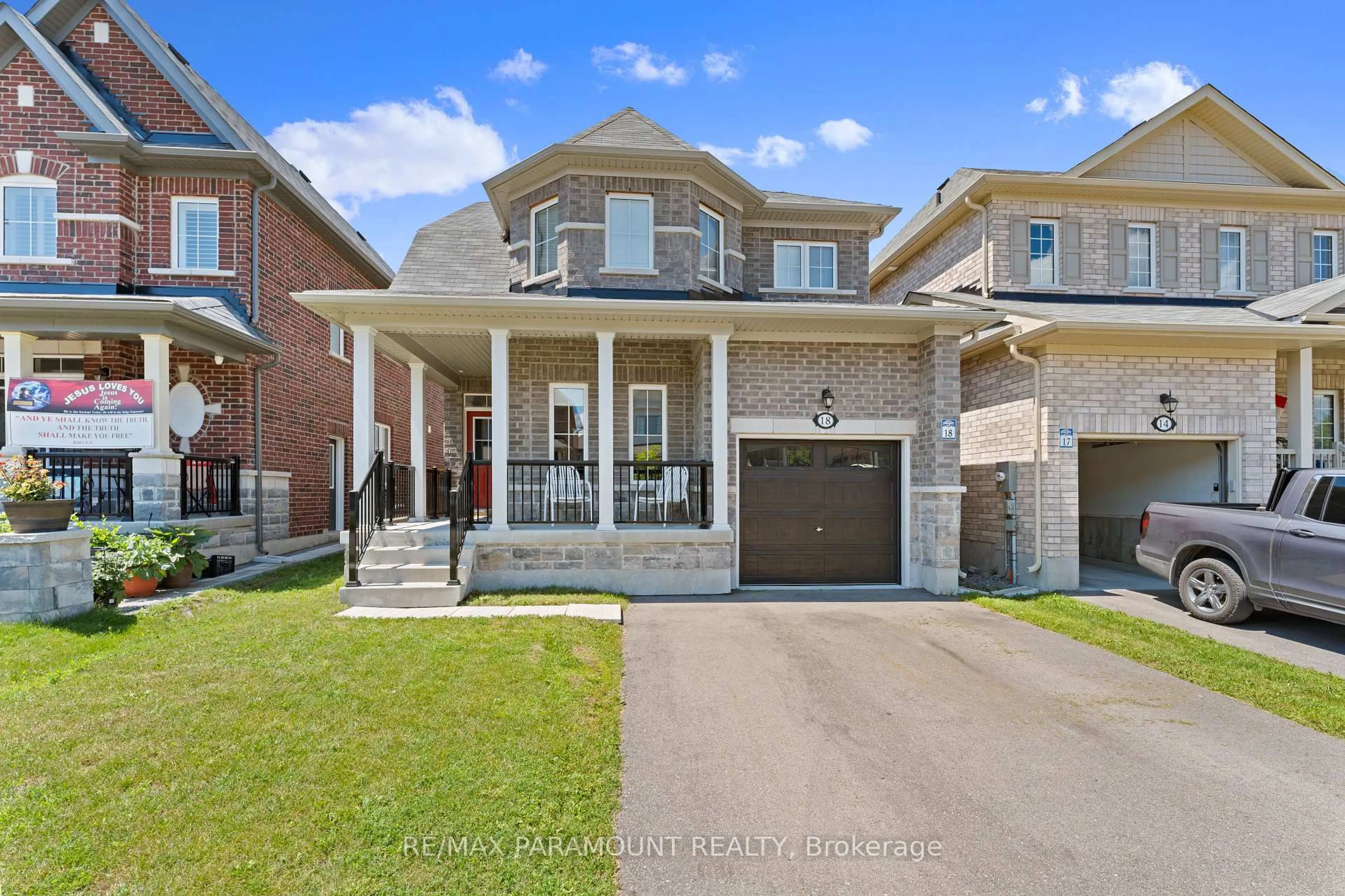Home with brick exterior material, street for 18 Tait Cres, Clarington Ontario L1C 0R8