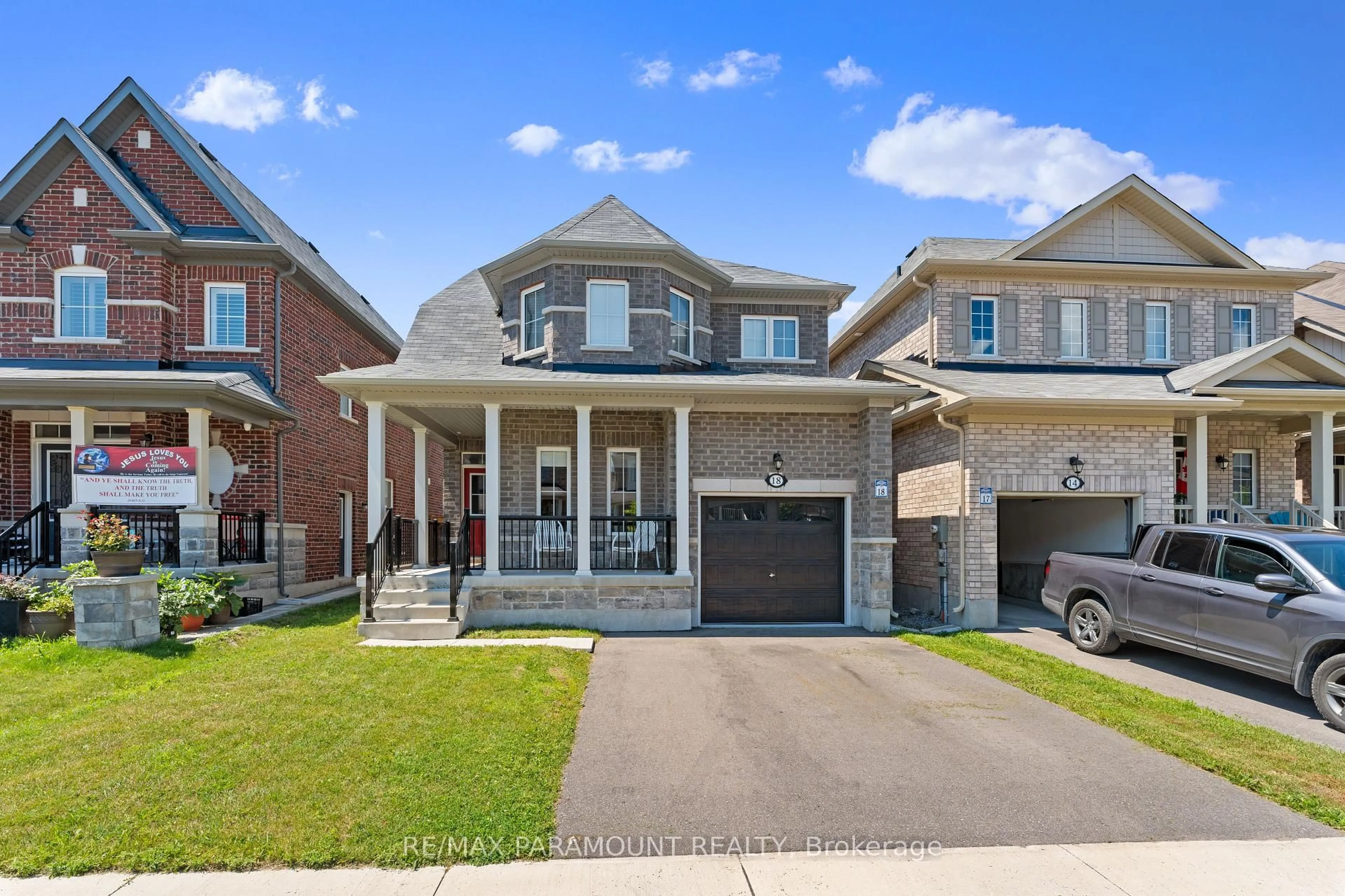 Home with brick exterior material, street for 18 Tait Cres, Clarington Ontario L1C 0R8