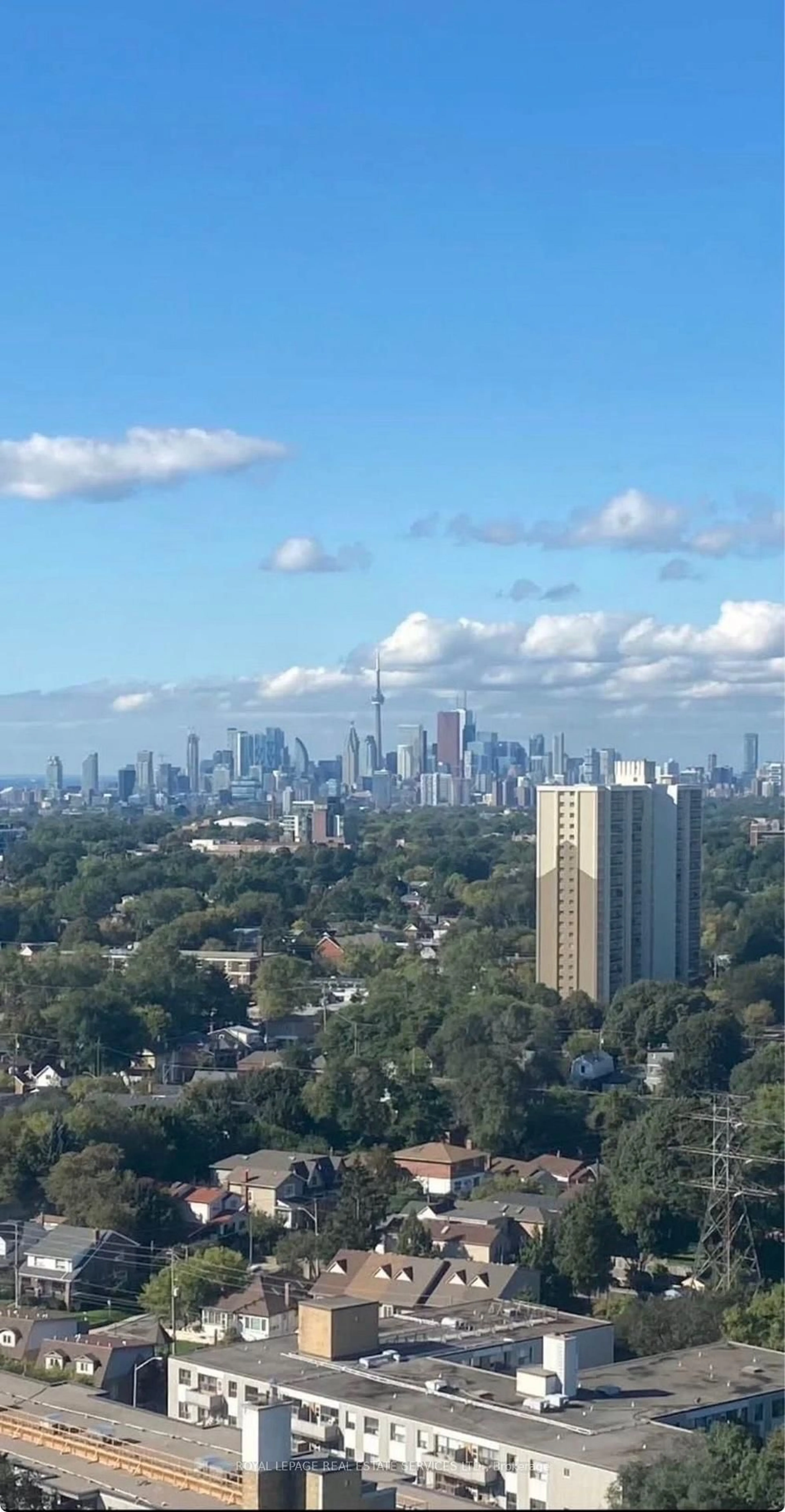 A pic from outside/outdoor area/front of a property/back of a property/a pic from drone, city buildings view from balcony for 1 Massey Sq #2614, Toronto Ontario M4C 5L4