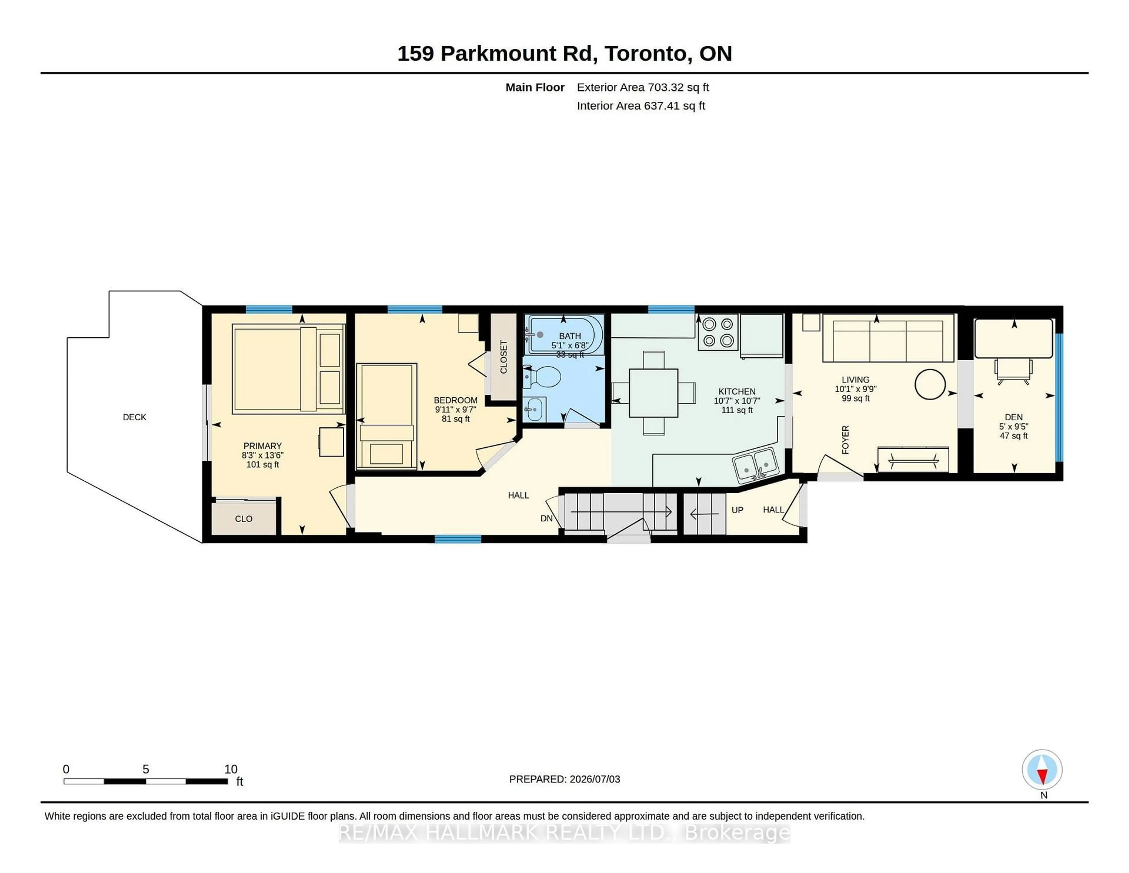 Floor plan for 159 Parkmount Rd, Toronto Ontario M4J 4V3