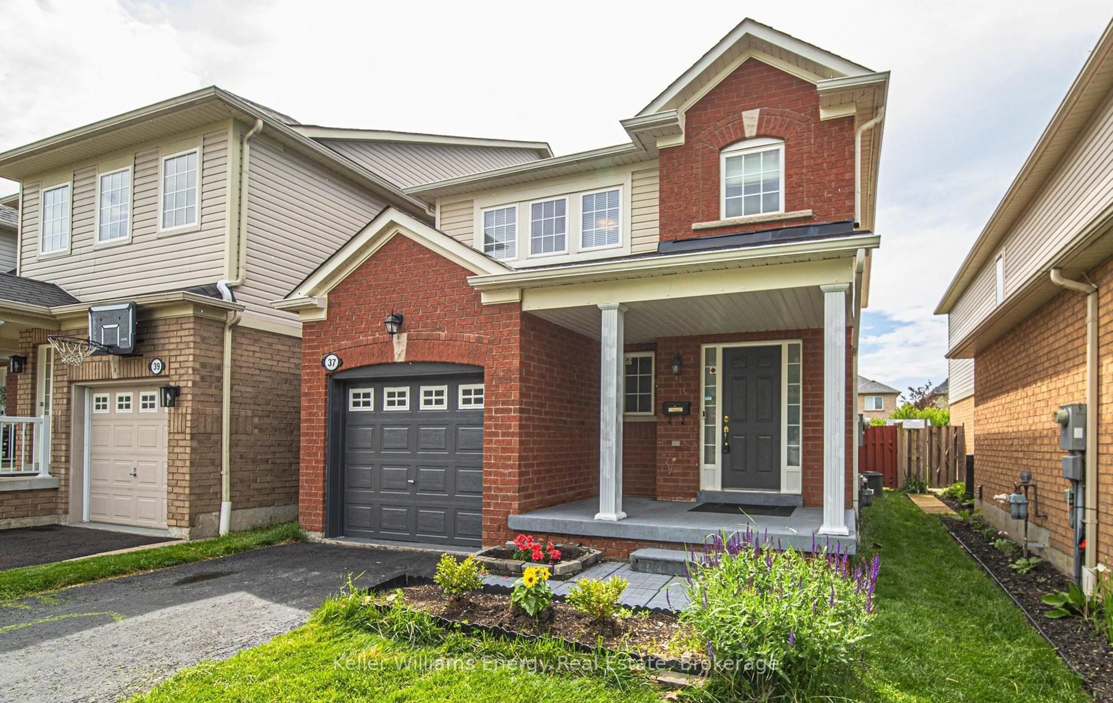 Home with brick exterior material, street for 37 Harkness Dr, Whitby Ontario L1R 0C6