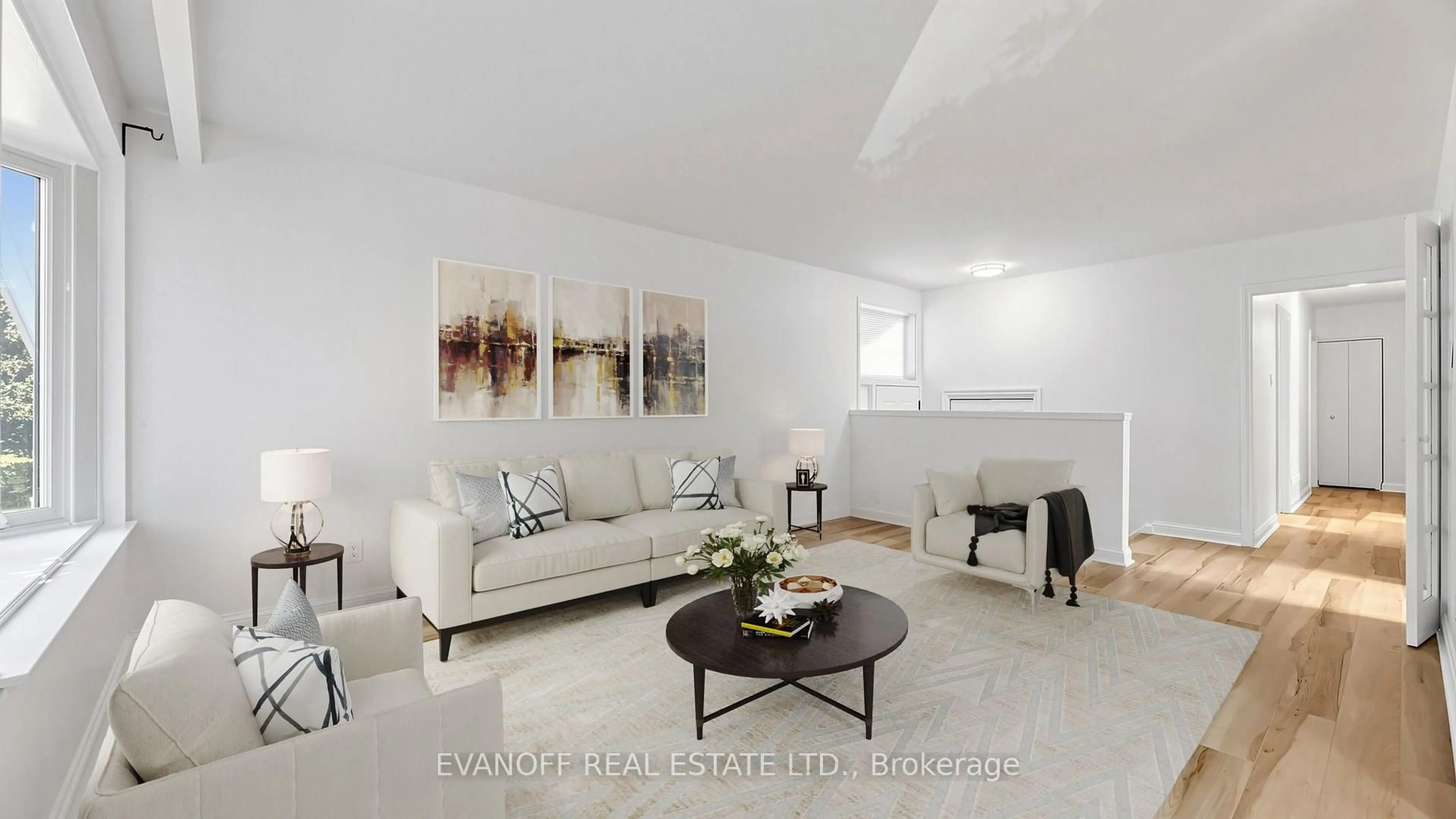 Living room with furniture, ceramic/tile floor for 23 Earswick Dr, Toronto Ontario M1E 1C7