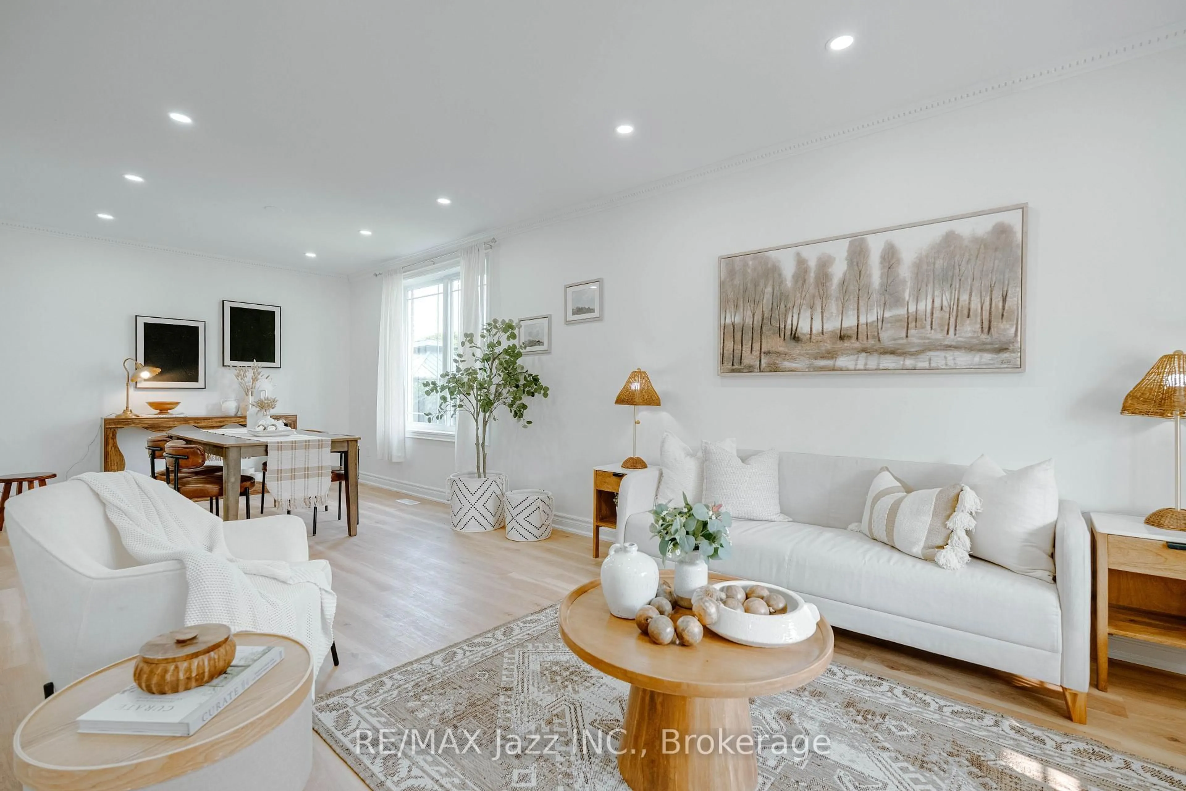 Living room with furniture, wood/laminate floor for 151 Burk St, Oshawa Ontario L1J 4C2