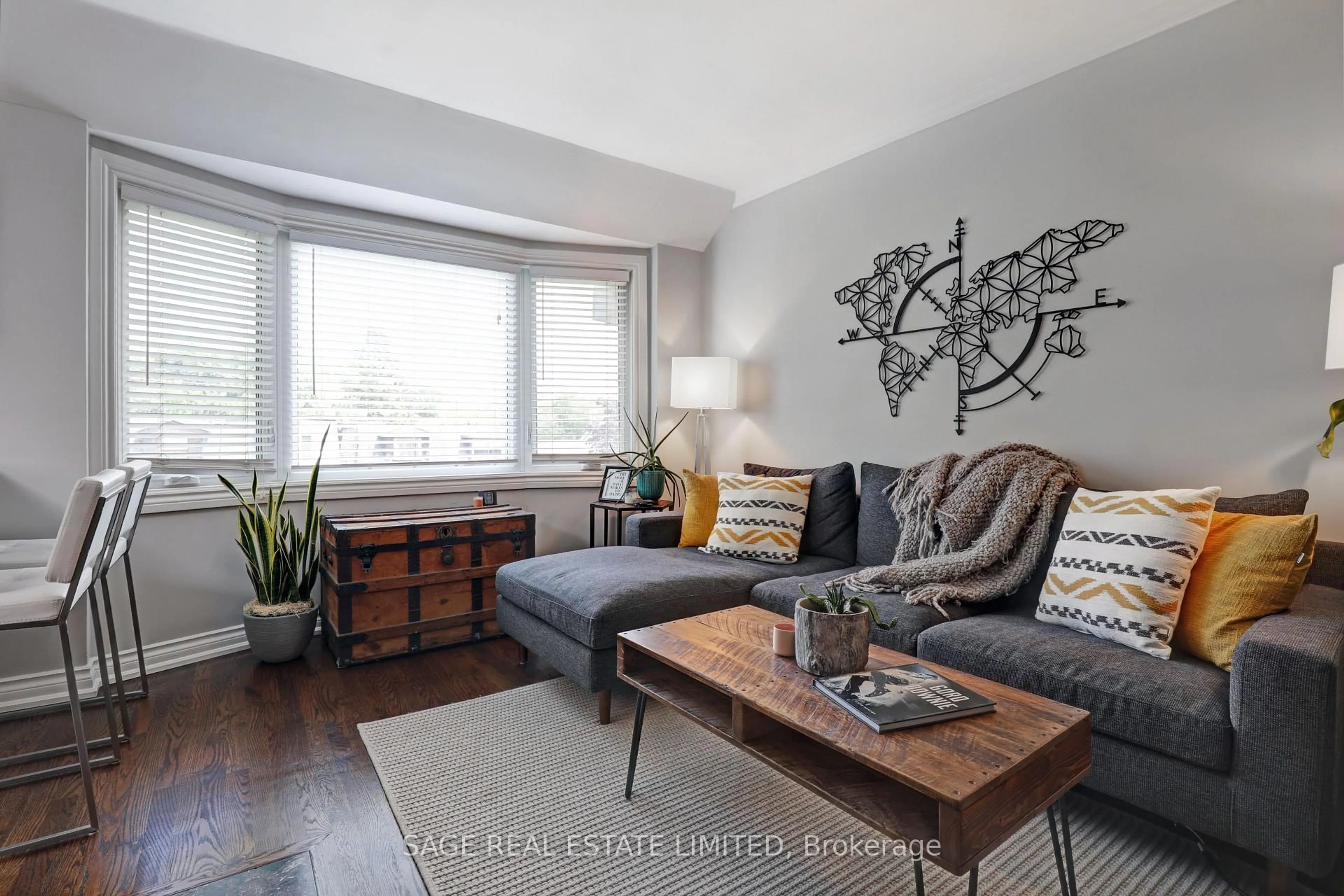 Living room with furniture, wood/laminate floor for 60 Kippendavie Ave #301, Toronto Ontario M4L 3R5
