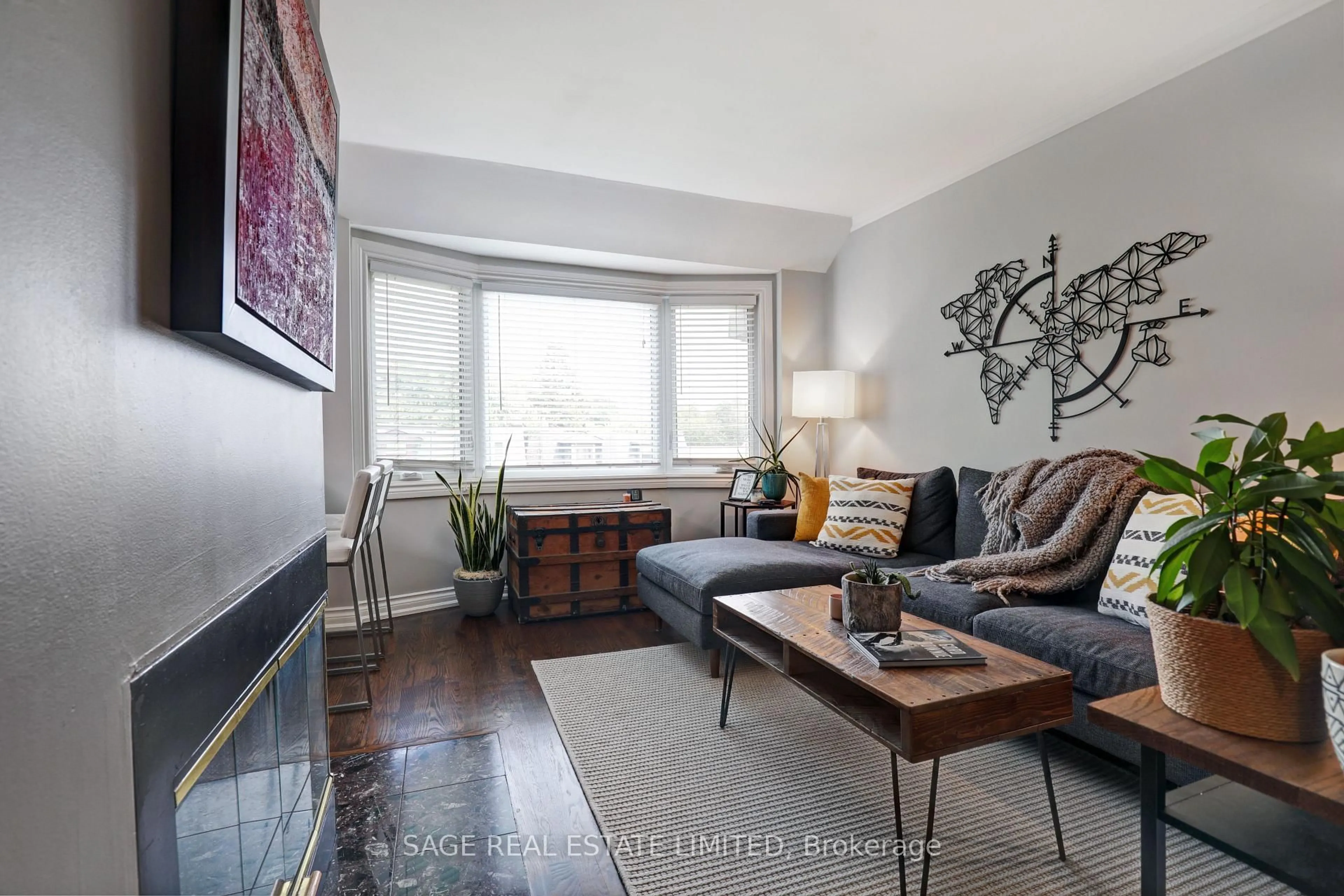 Living room with furniture, wood/laminate floor for 60 Kippendavie Ave #301, Toronto Ontario M4L 3R5