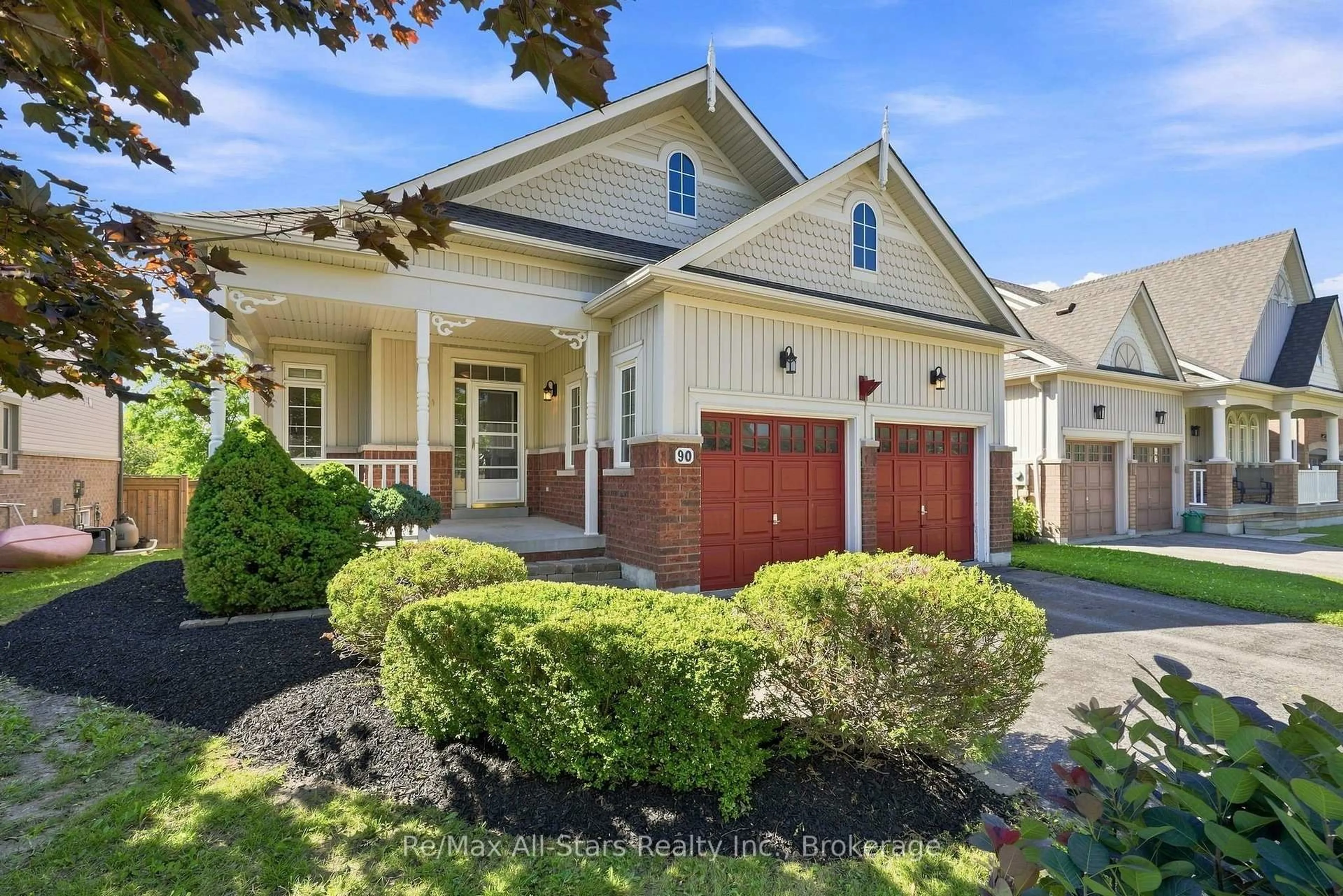 Home with brick exterior material, street for 90 Roseborough Dr, Scugog Ontario L9L 2E2
