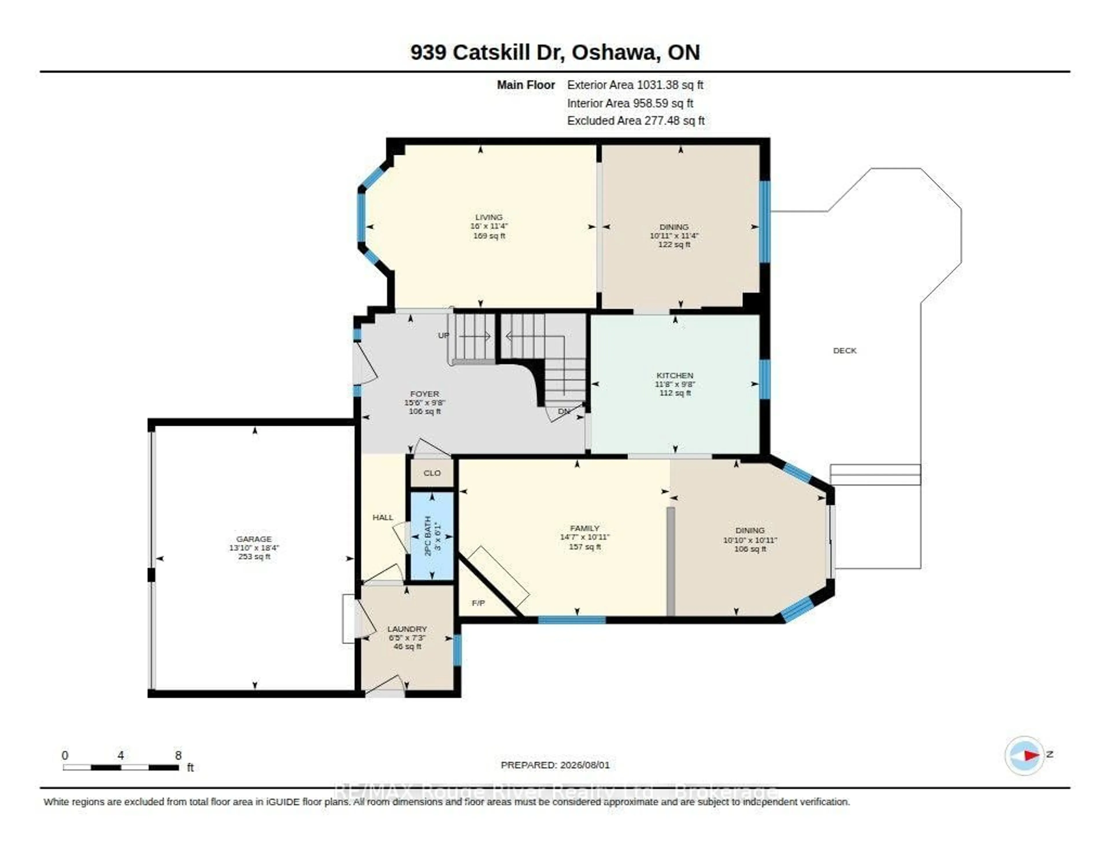 Floor plan for 939 Catskill Dr, Oshawa Ontario L1J 8J9