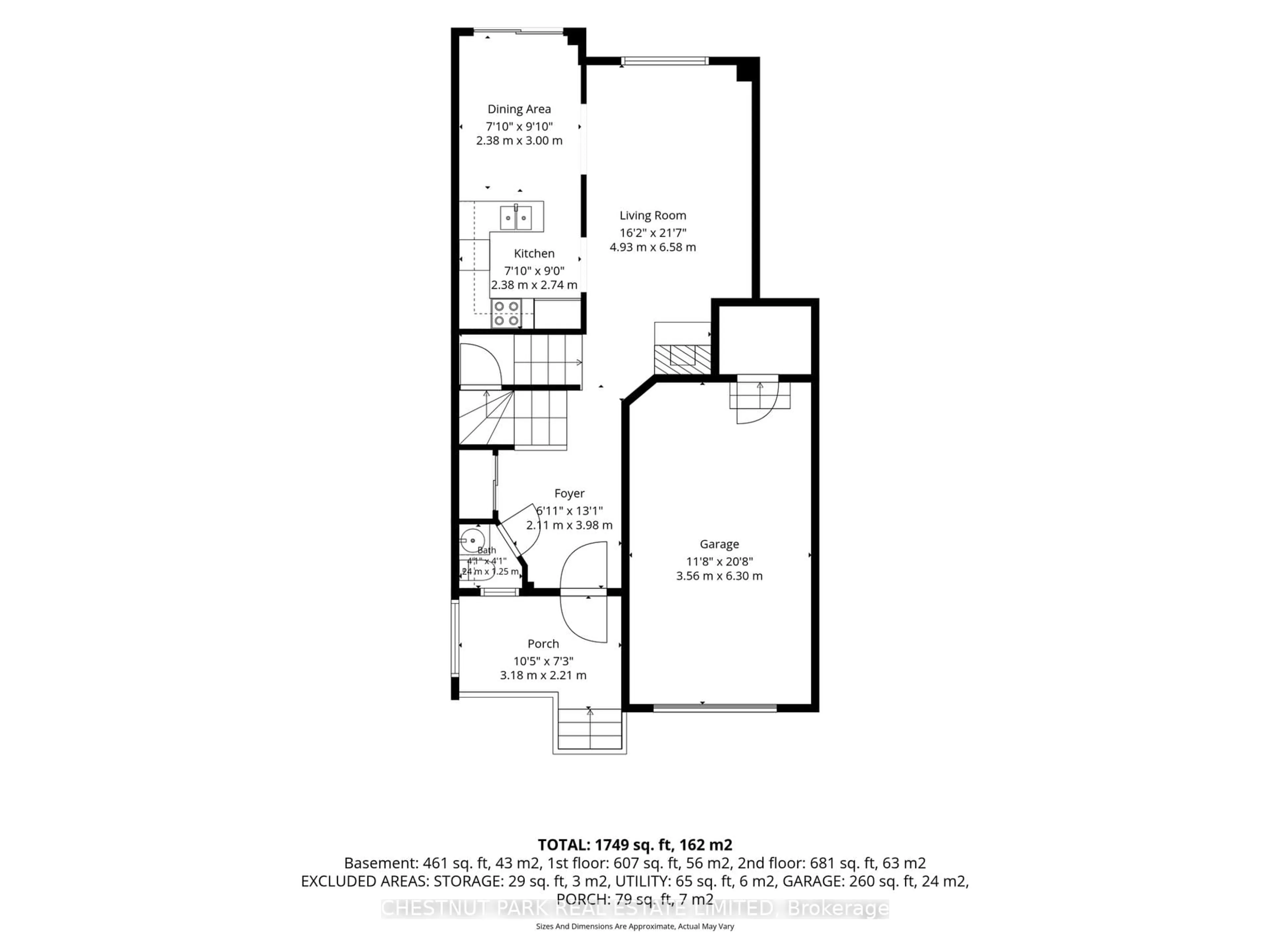 Floor plan for 52 Bexley Cres, Whitby Ontario L1M 2C6