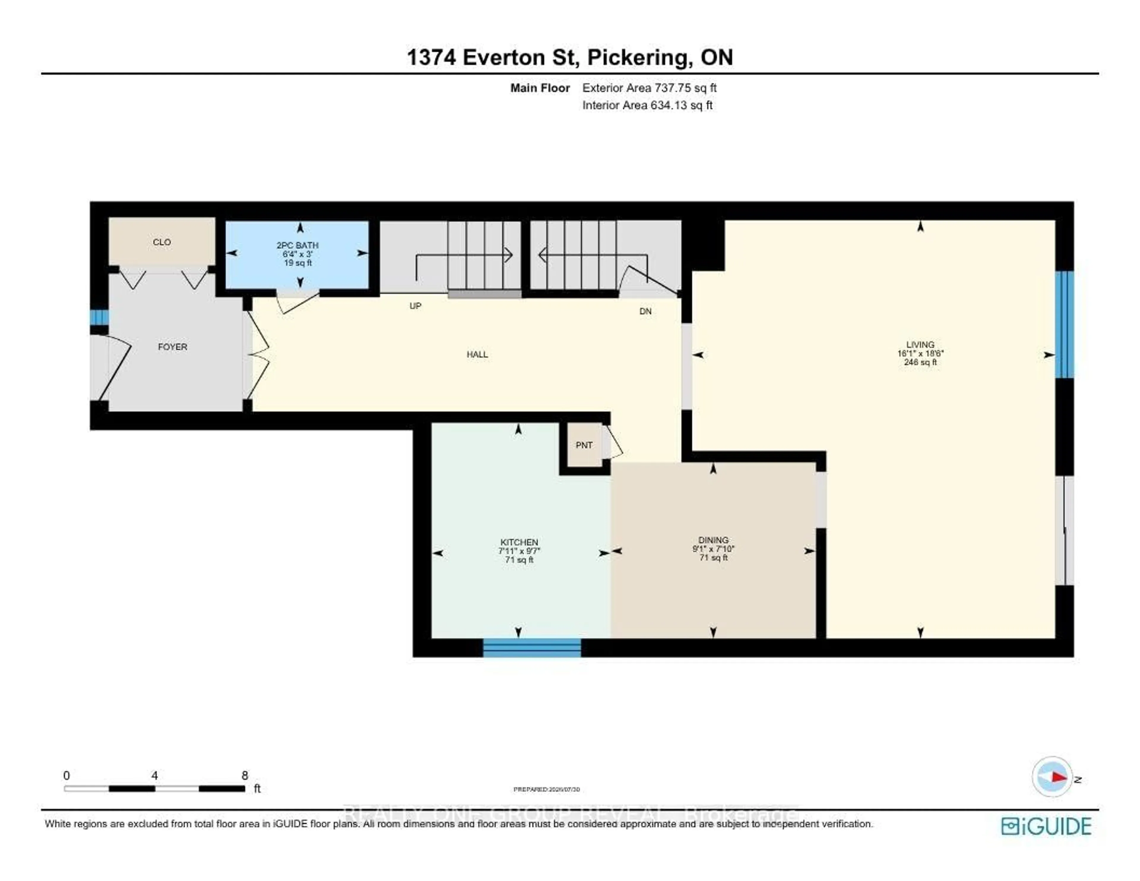Floor plan for 1374 Everton St, Pickering Ontario L1V 2T8