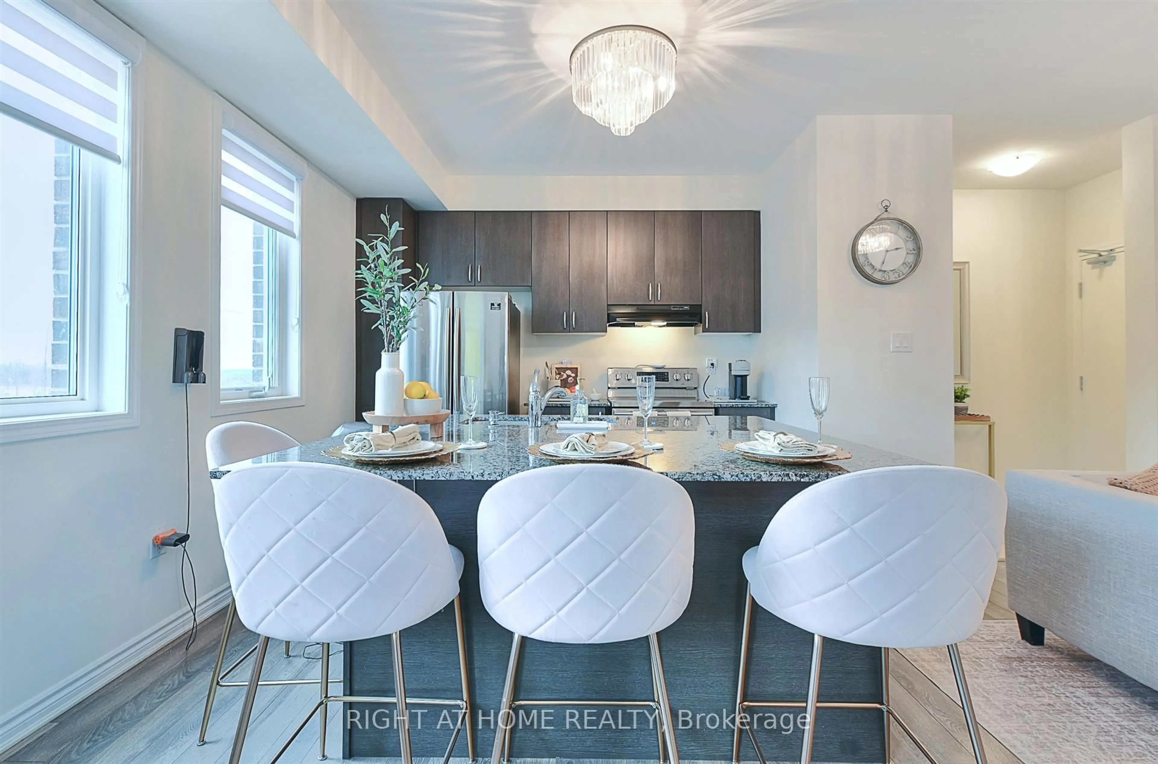 Contemporary kitchen, ceramic/tile floor for 1148 Dragonfly Ave Ave #403, Pickering Ontario L1X 0H5