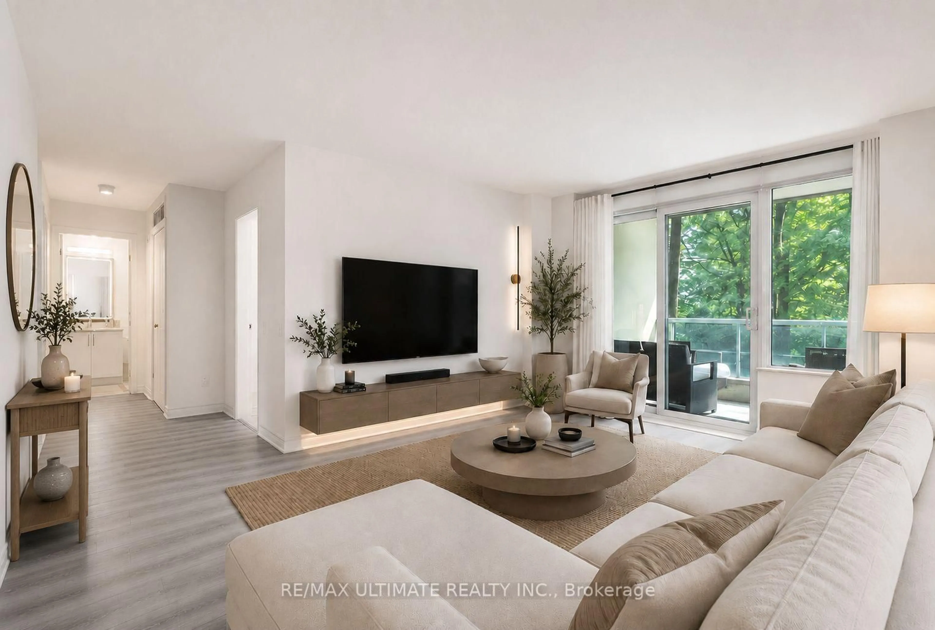 Living room with furniture, unknown for 61 Town Centre Crt #210, Toronto Ontario M1P 5C5