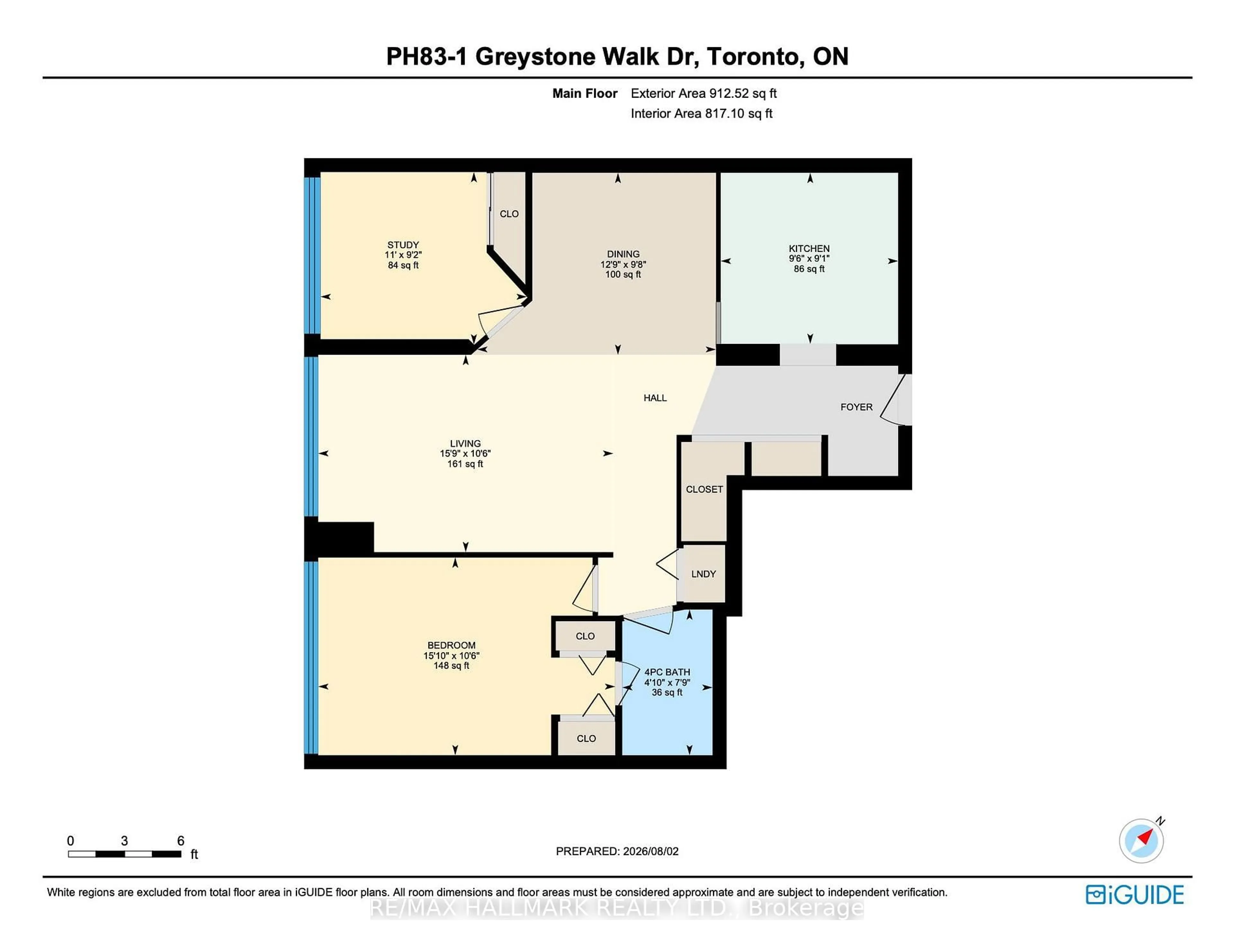 Floor plan for 1 Greystone Walk Dr #PH83, Toronto Ontario M1K 5J3