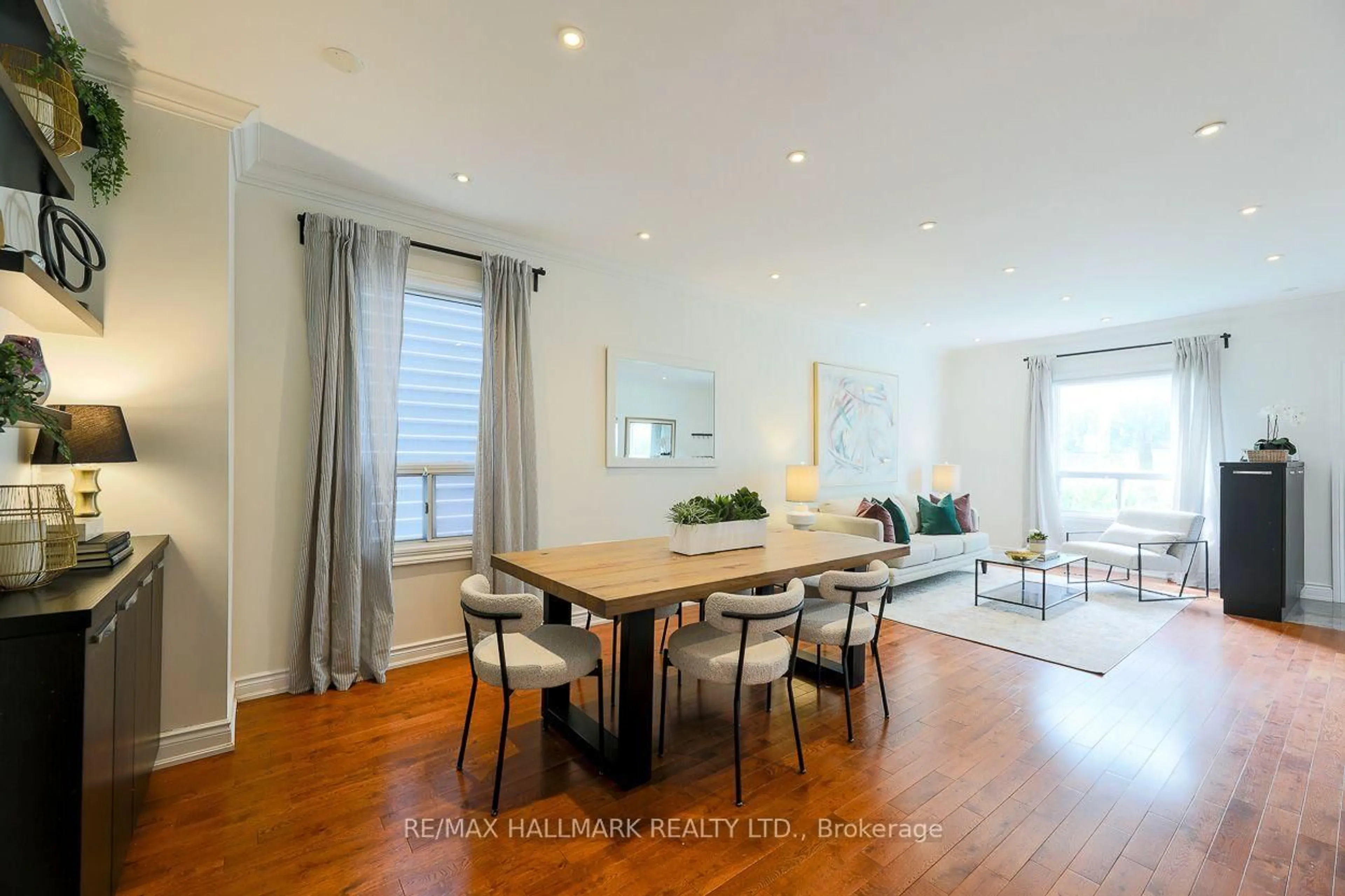 Dining room, wood/laminate floor for 38 Boultbee Ave, Toronto Ontario M4J 1A8