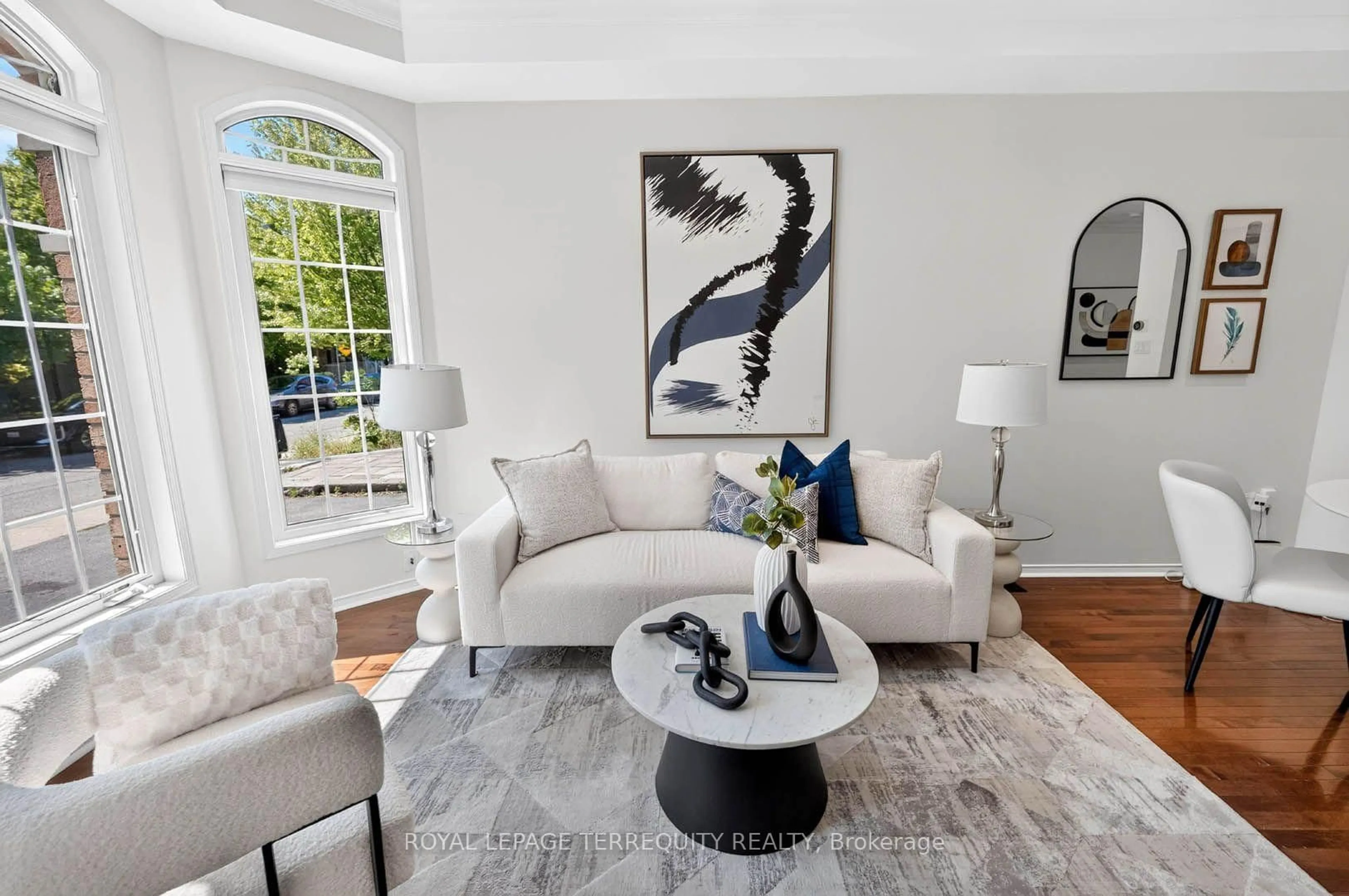 Living room with furniture, unknown for 40 Whistle Post St, Toronto Ontario M4E 3W8