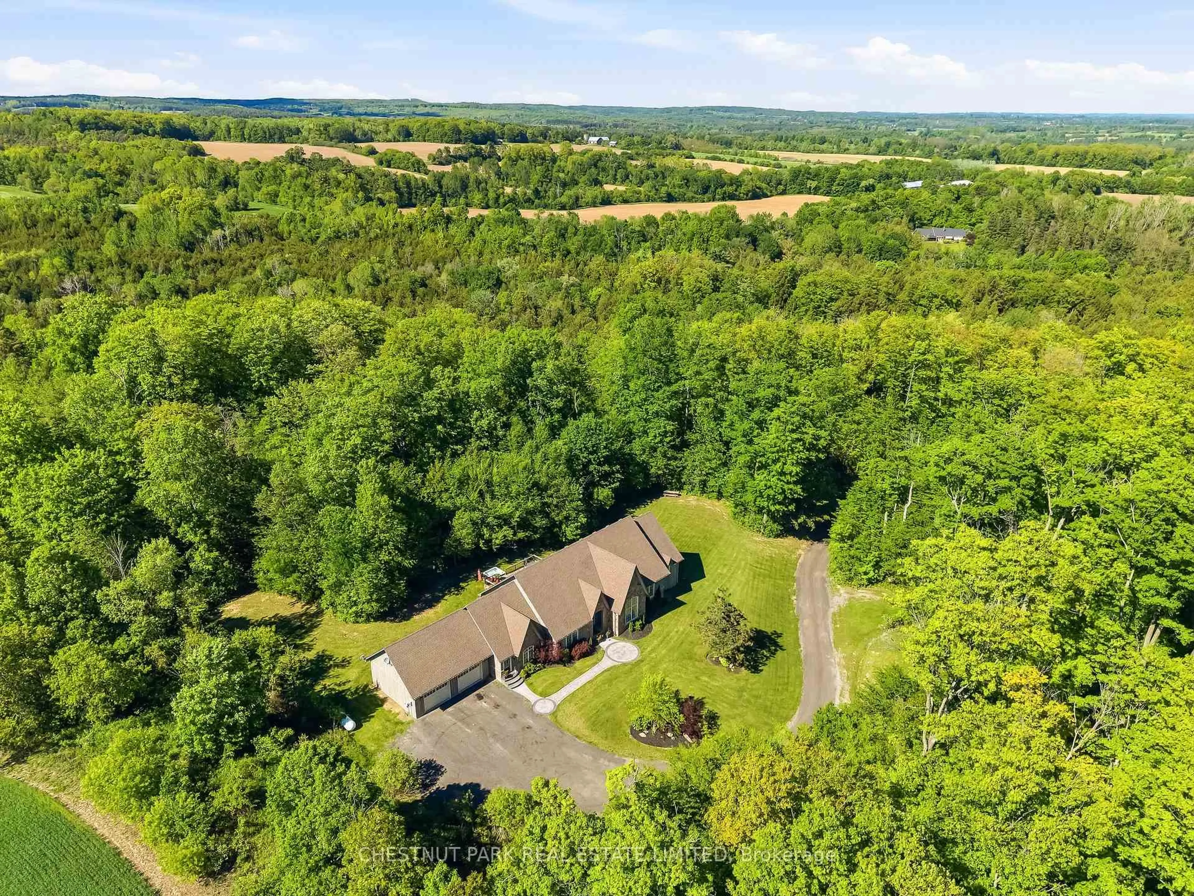 A pic from outside/outdoor area/front of a property/back of a property/a pic from drone, forest/trees view for 1995 Concession 8 Rd, Pickering Ontario L1Y 1A2