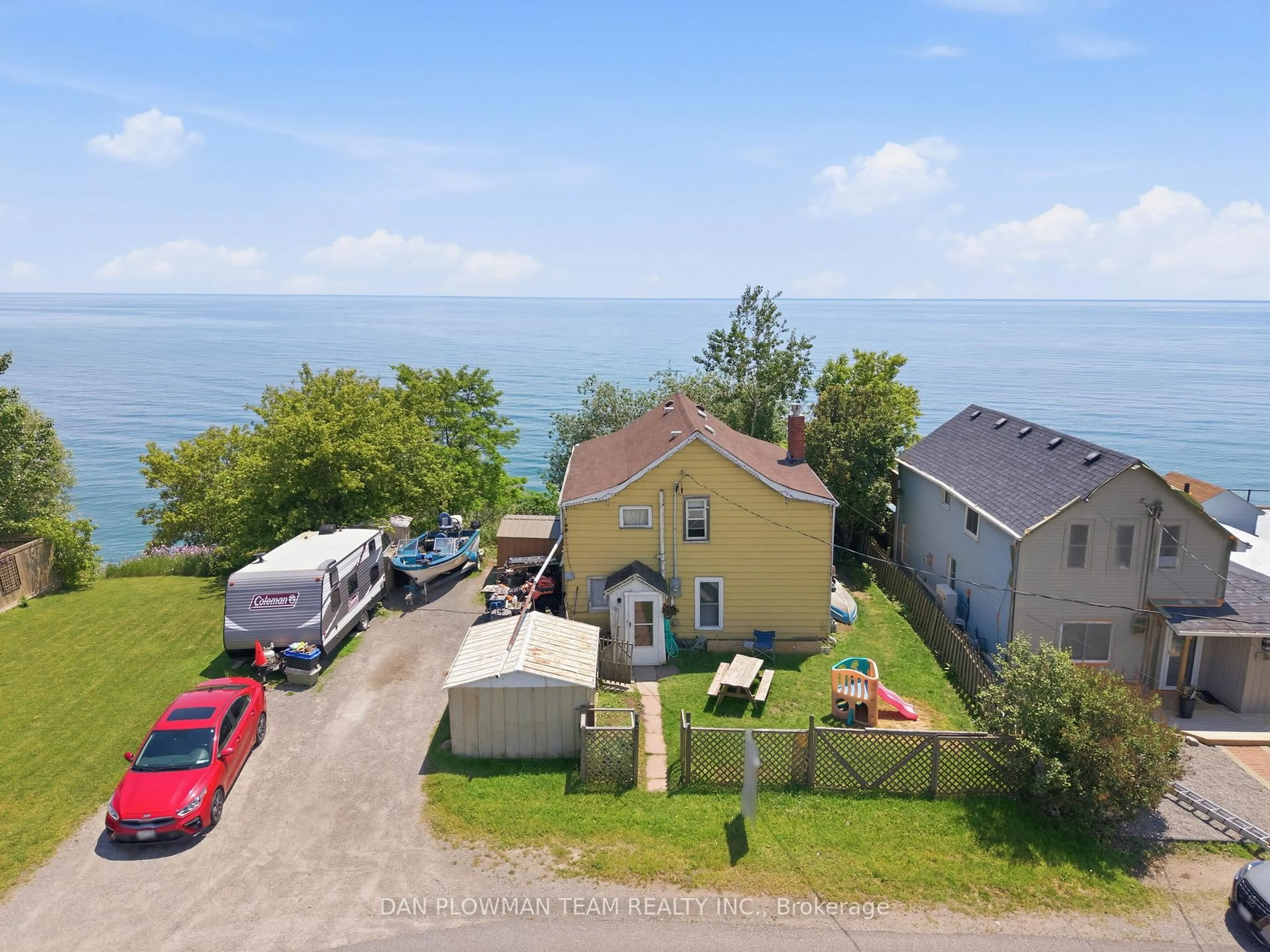 A pic from outside/outdoor area/front of a property/back of a property/a pic from drone, water/lake/river/ocean view for 78 East Beach Rd, Clarington Ontario L1C 6A5
