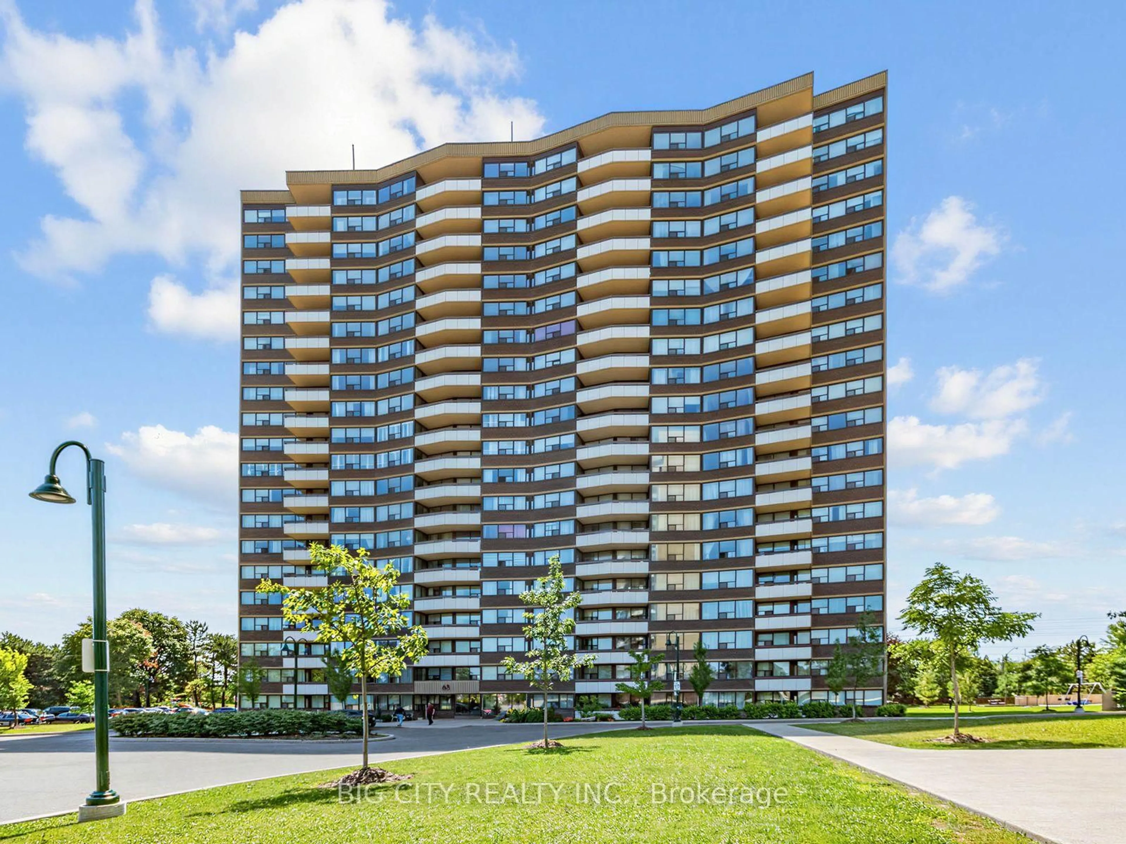 A pic from outside/outdoor area/front of a property/back of a property/a pic from drone, building for 65 Huntingdale Blvd #1006, Toronto Ontario M1W 2P1
