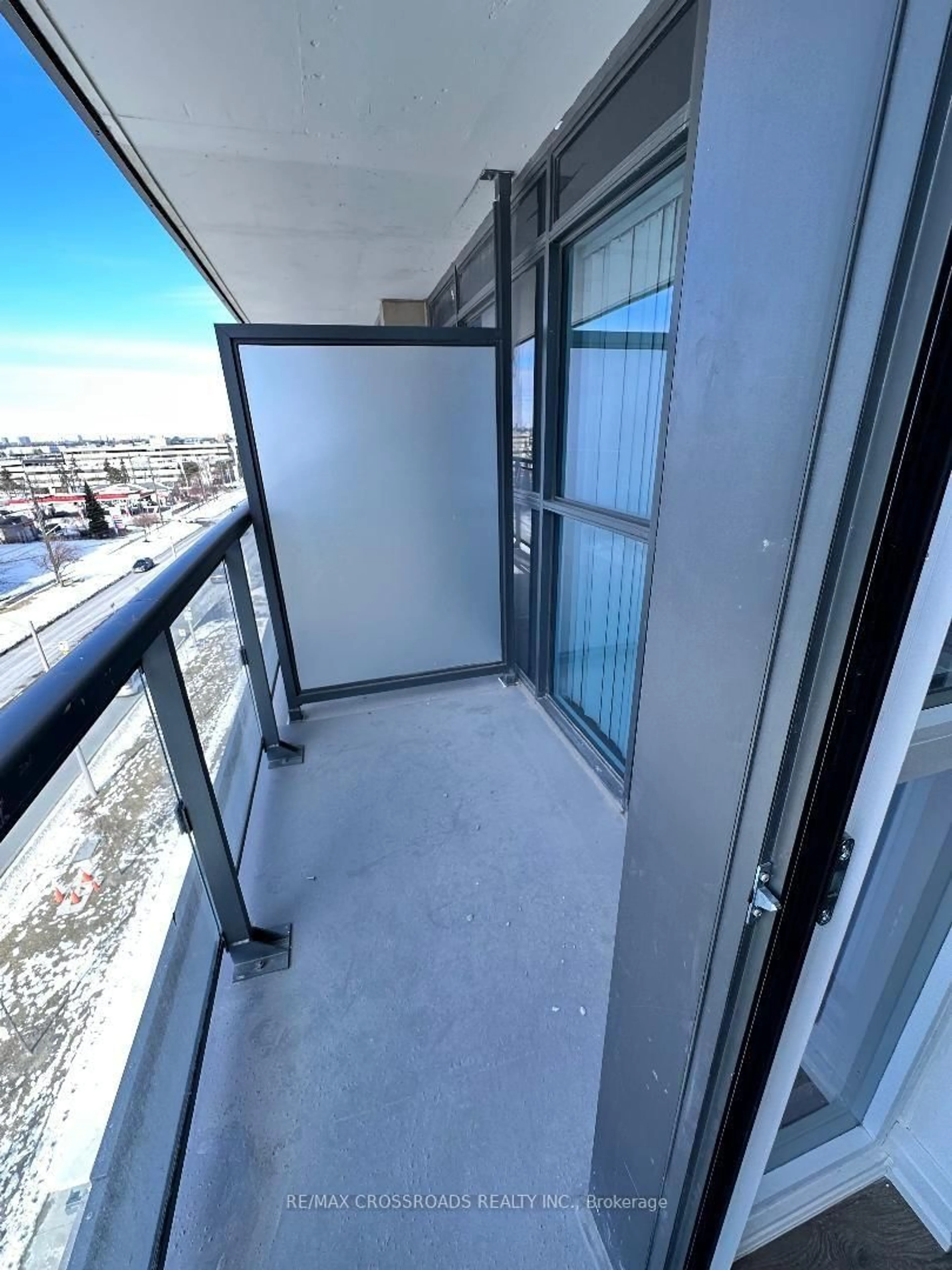 Balcony in the apartment, city buildings view from balcony for 20 Meadowglen Pl #633, Toronto Ontario M1G 0A9