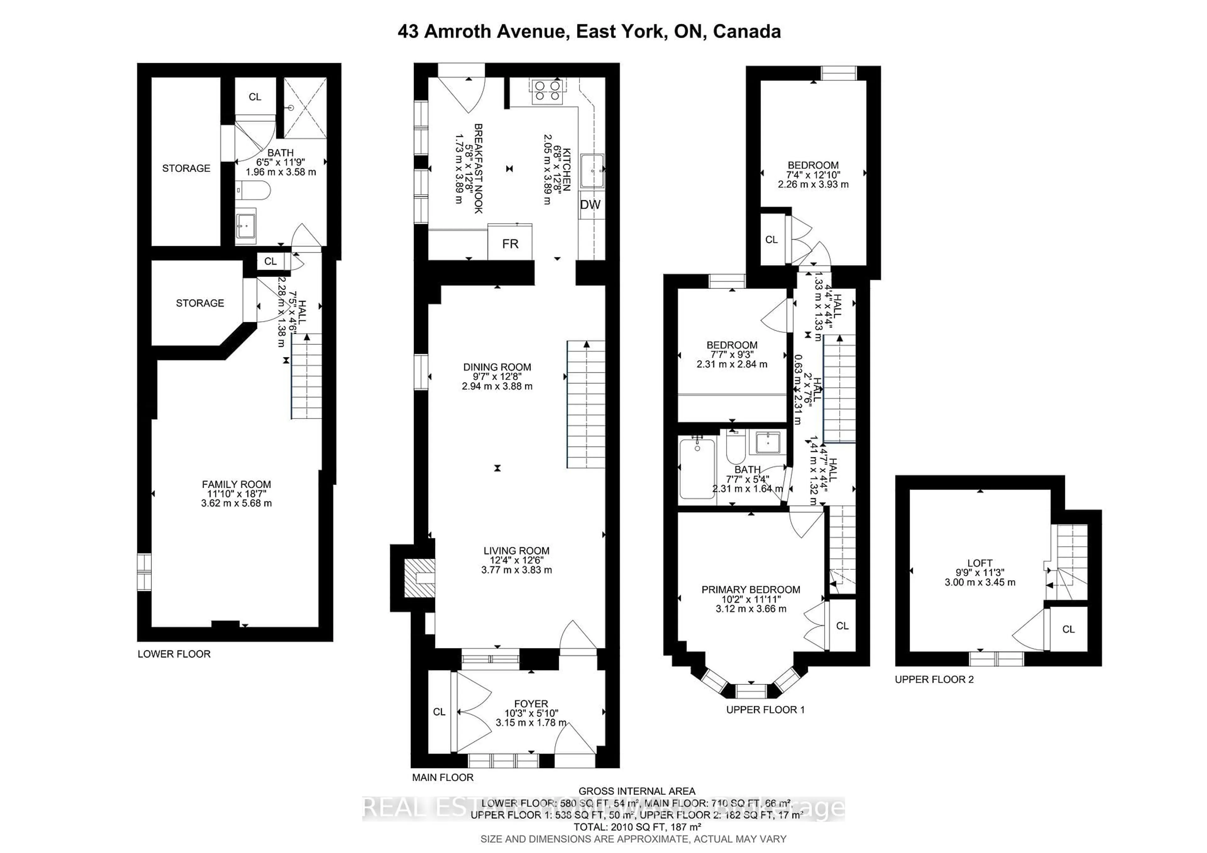Floor plan for 43 Amroth Ave, Toronto Ontario M4C 4H3