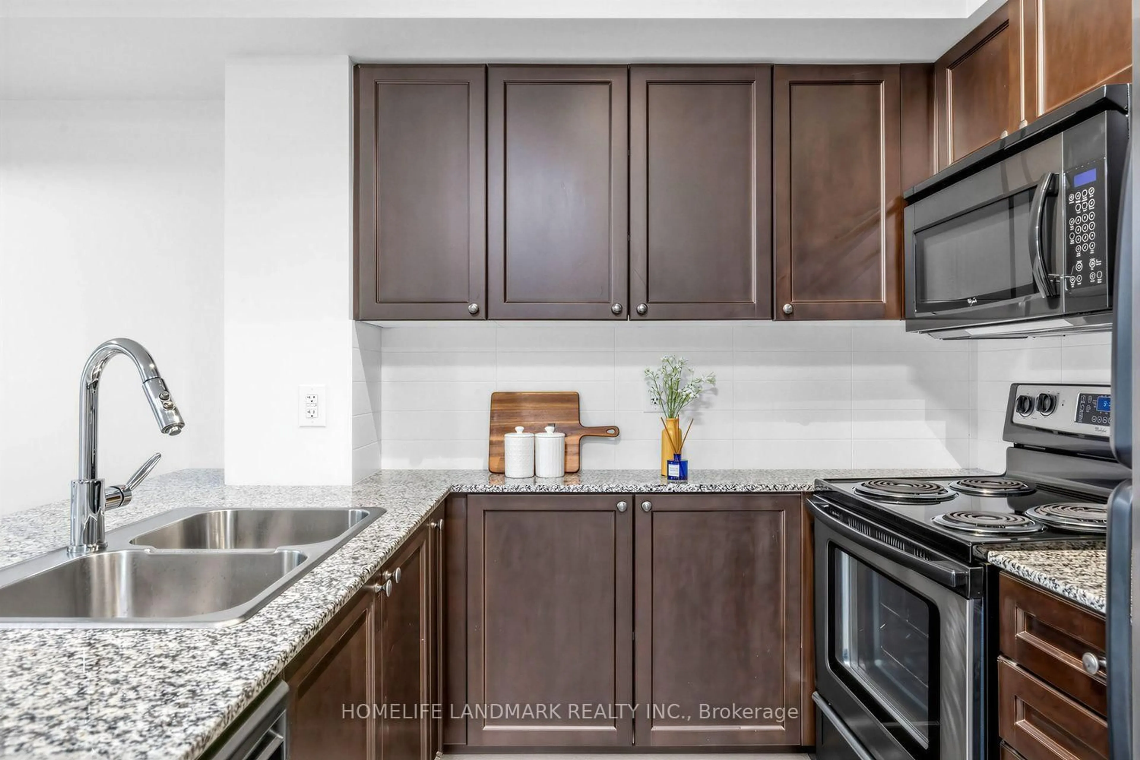 Standard kitchen, ceramic/tile floor for 1235 Bayly St #807, Pickering Ontario L1W 1L7