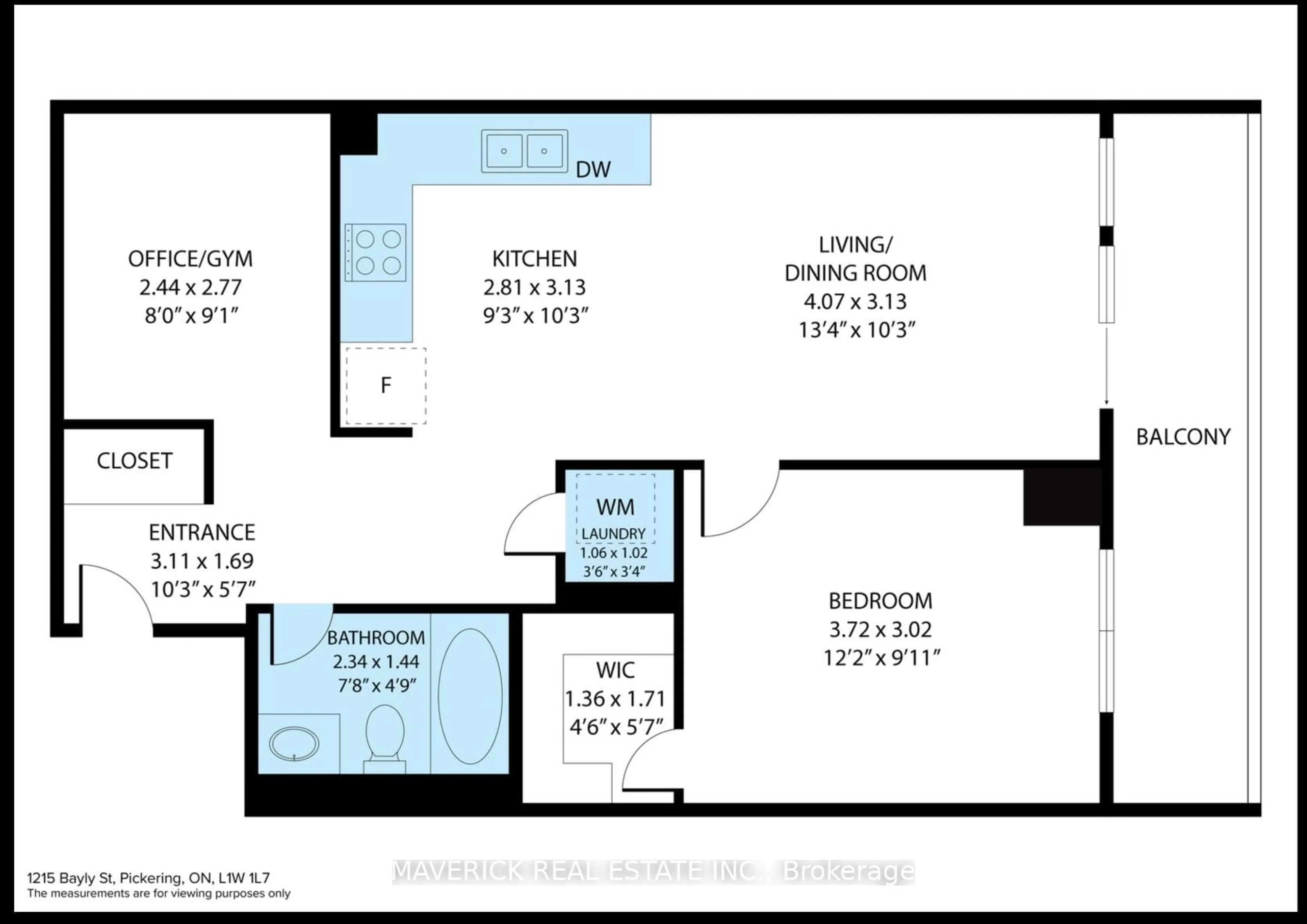 Floor plan for 1215 Bayly St #706, Pickering Ontario L1W 0B4