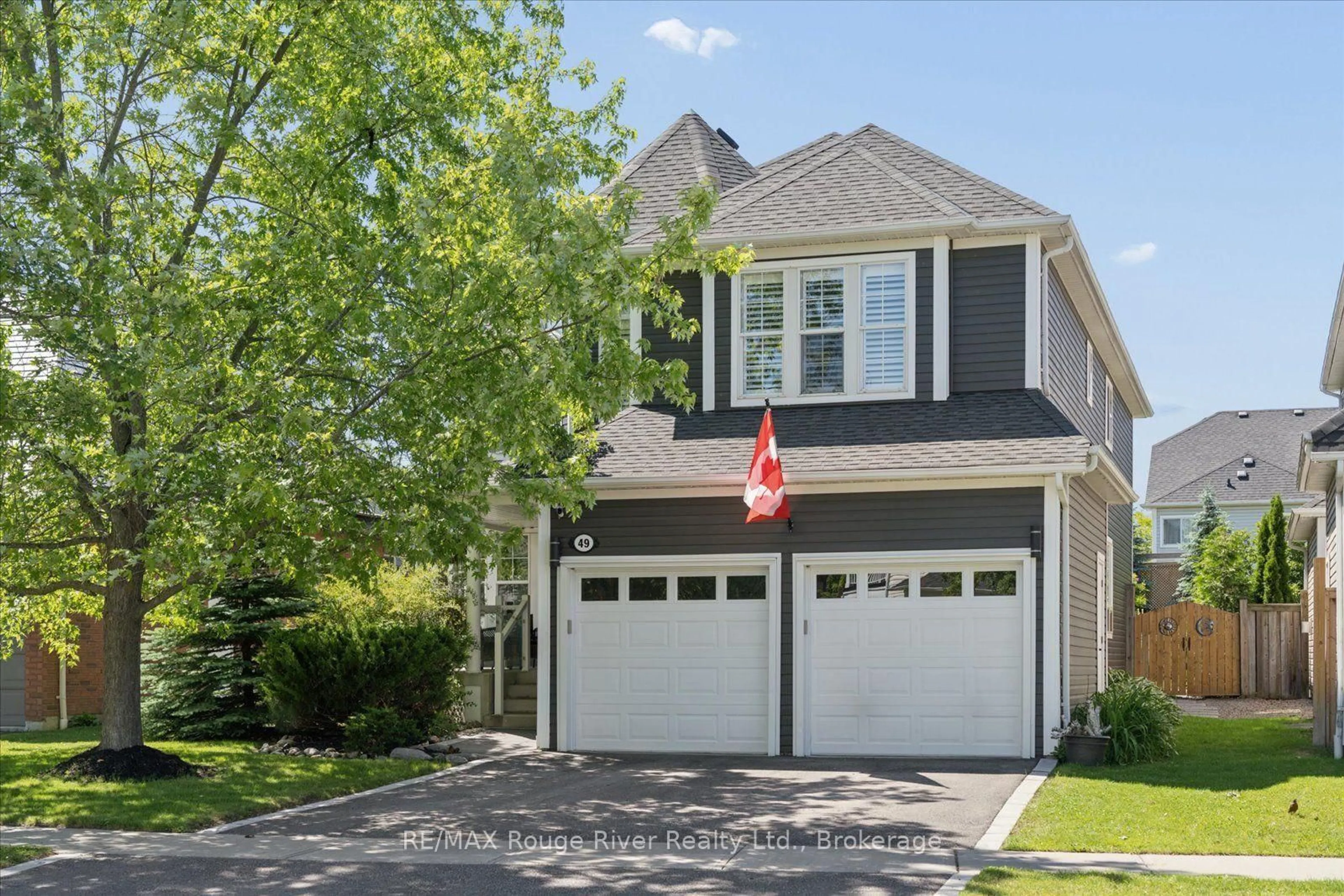 Home with vinyl exterior material, street for 49 Hanson Cres, Whitby Ontario L1M 2K9
