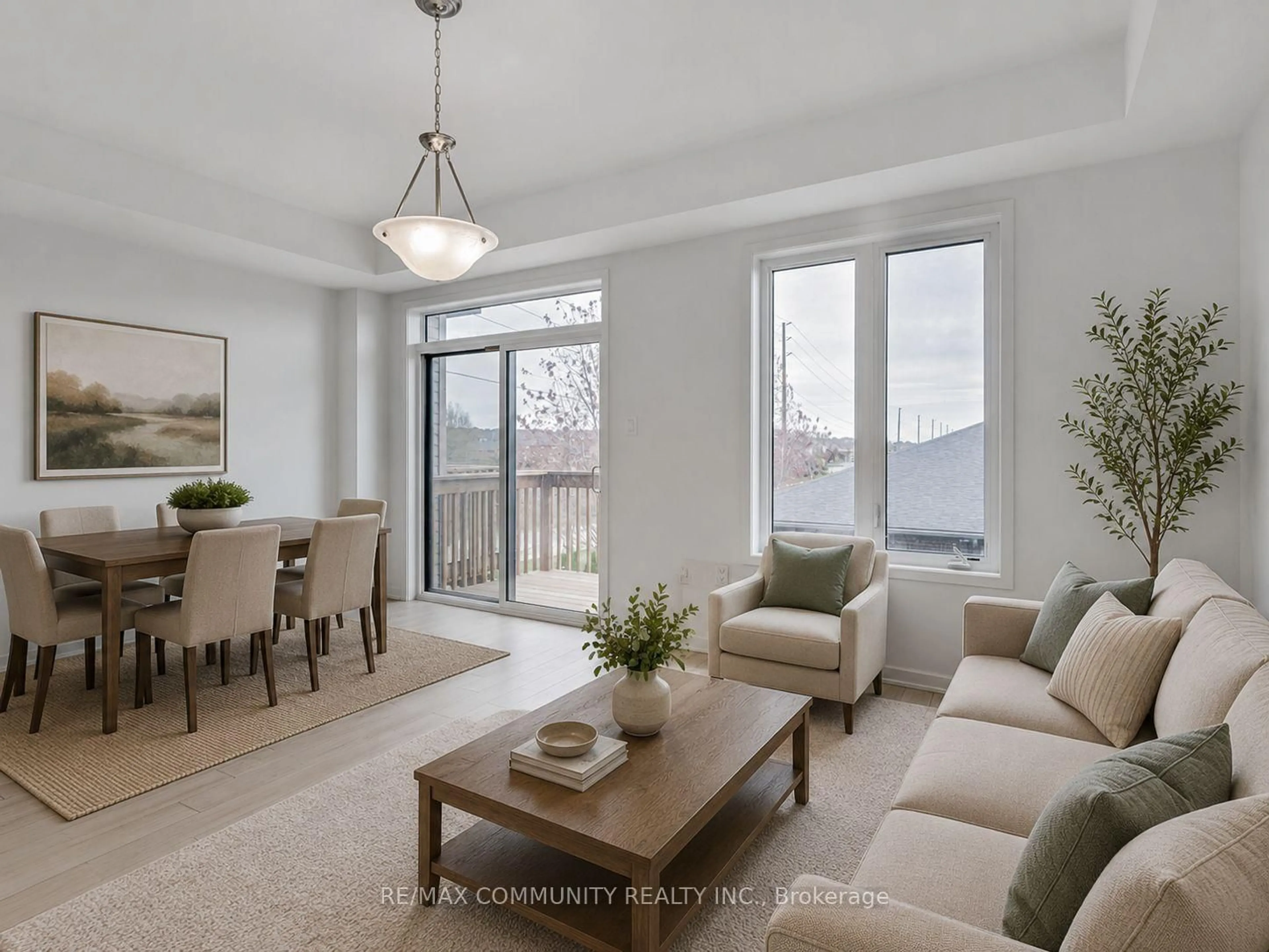 Living room with furniture, wood/laminate floor for 799 Heathrow Path, Oshawa Ontario L1H 7K5