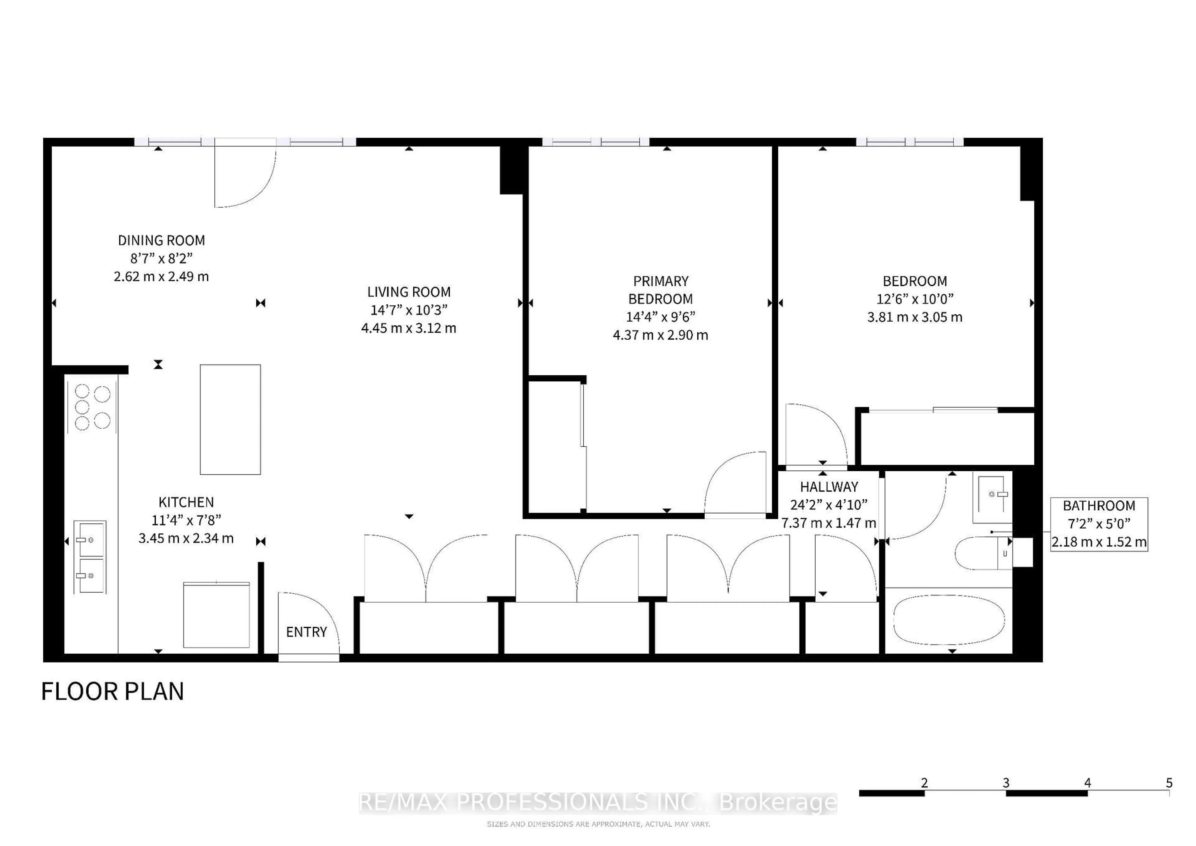 Floor plan for 100 Dundalk Dr #809, Toronto Ontario M1P 4V2