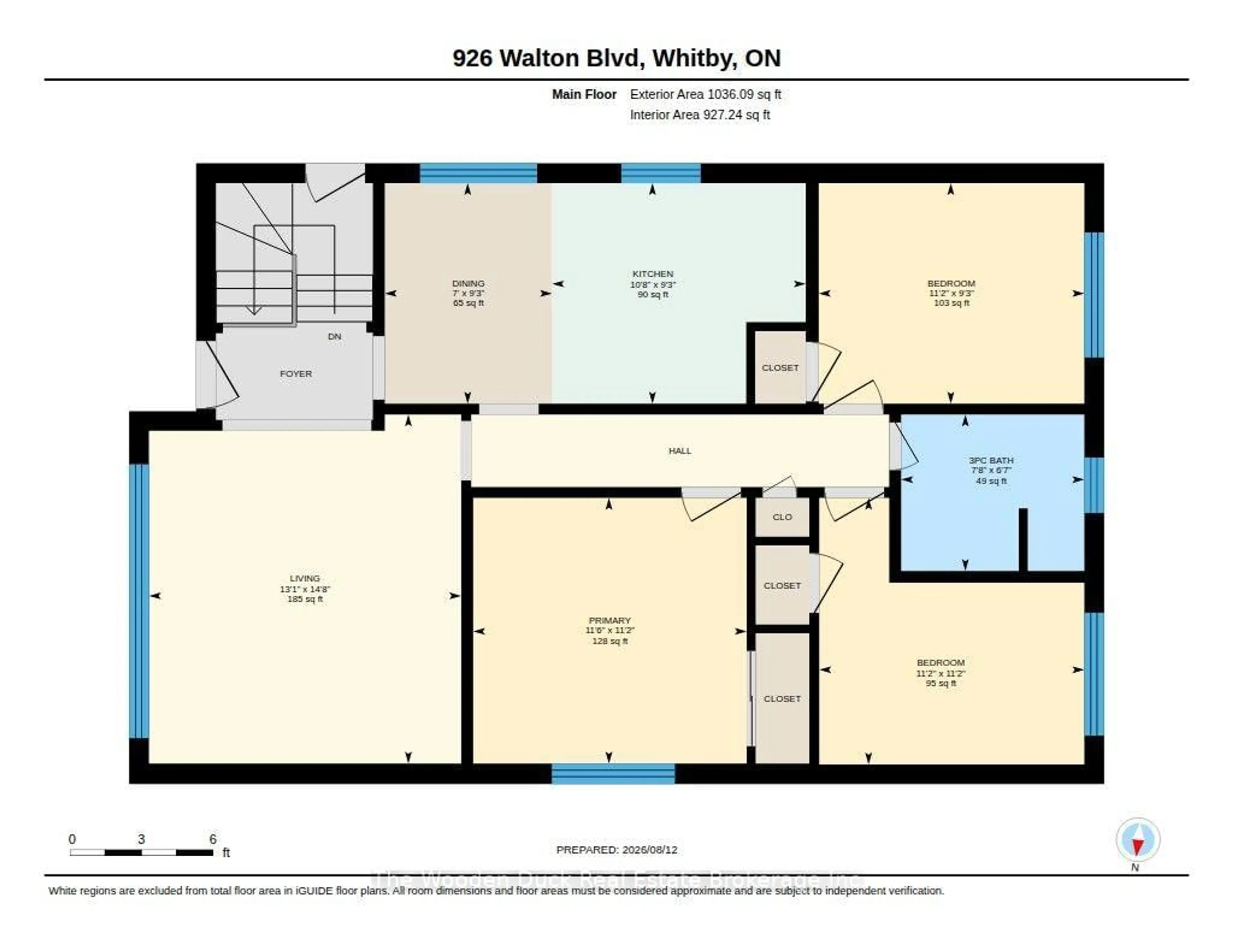 Floor plan for 926 Walton Blvd, Whitby Ontario L1N 3G5