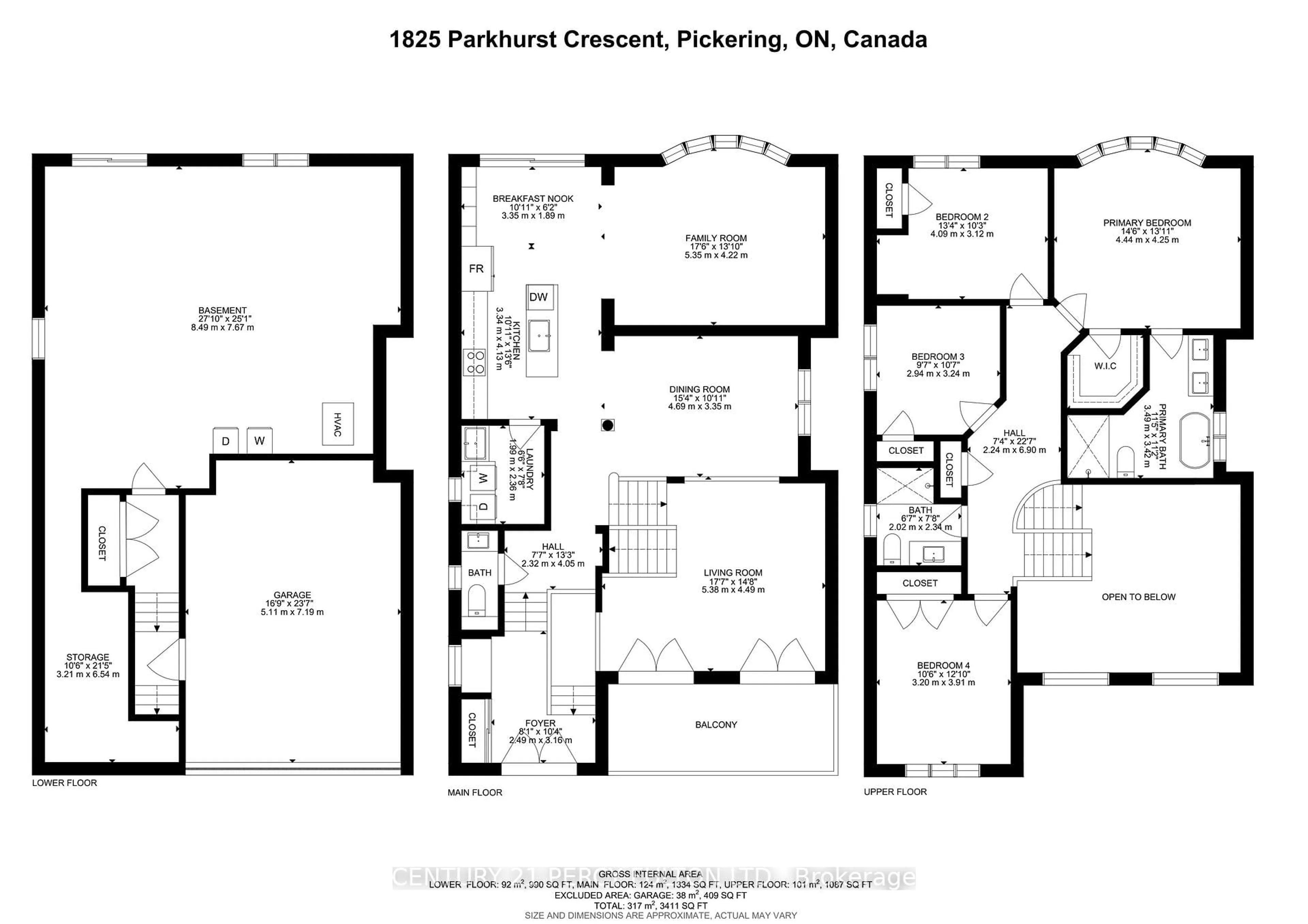 Floor plan for 1825 Parkhurst Cres, Pickering Ontario L1X 0B1