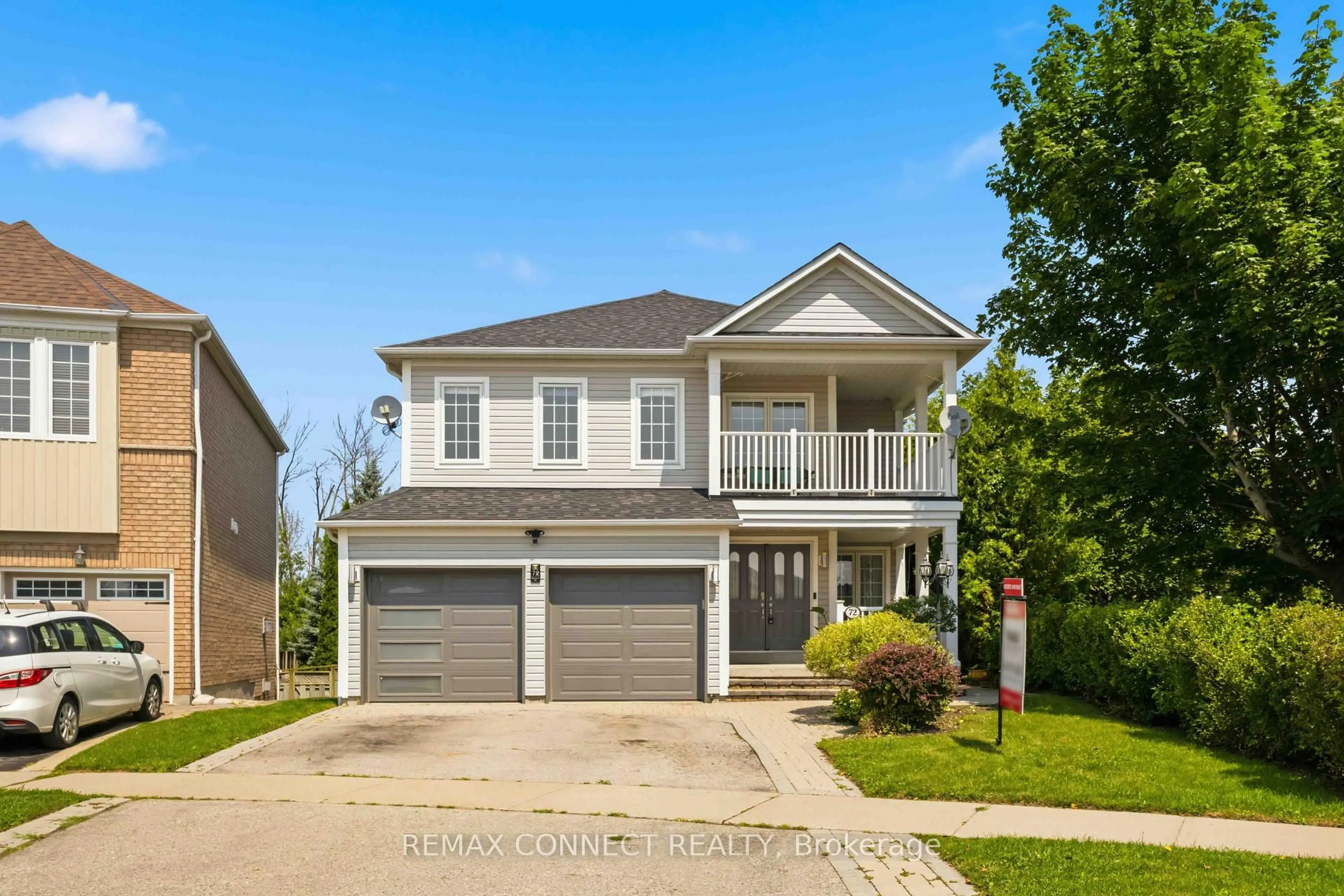 Home with vinyl exterior material, street for 72 Warwick Ave, Ajax Ontario L1Z 1L6