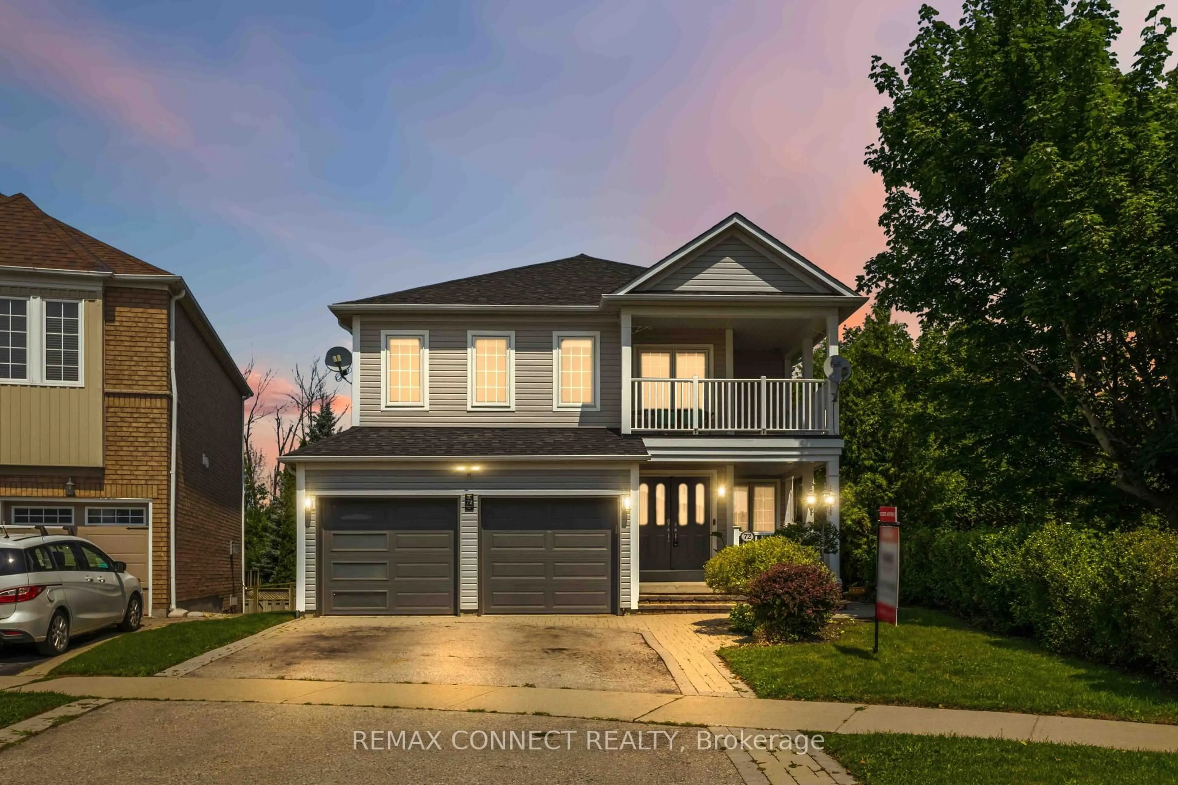 Home with vinyl exterior material, street for 72 Warwick Ave, Ajax Ontario L1Z 1L6