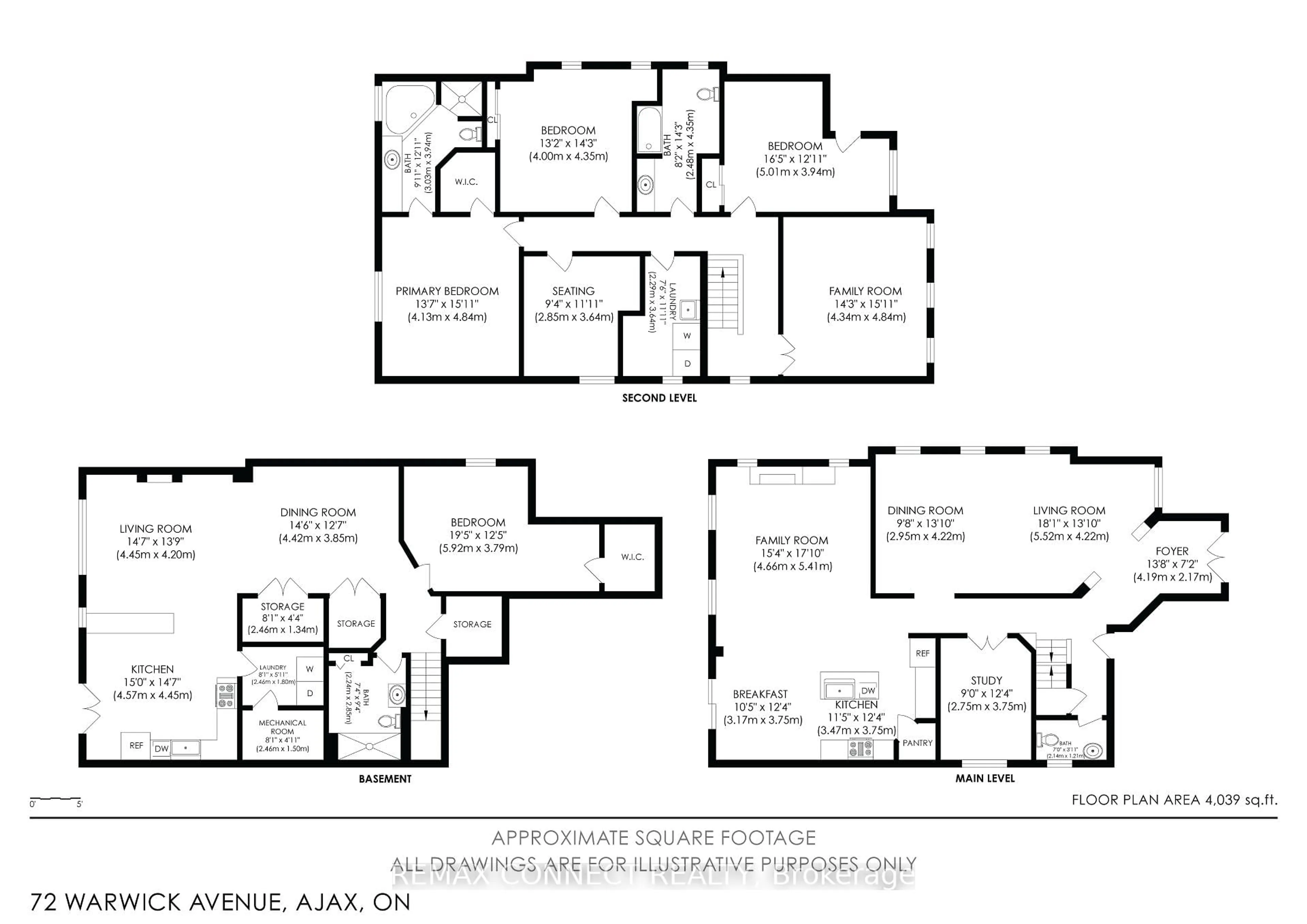 Floor plan for 72 Warwick Ave, Ajax Ontario L1Z 1L6
