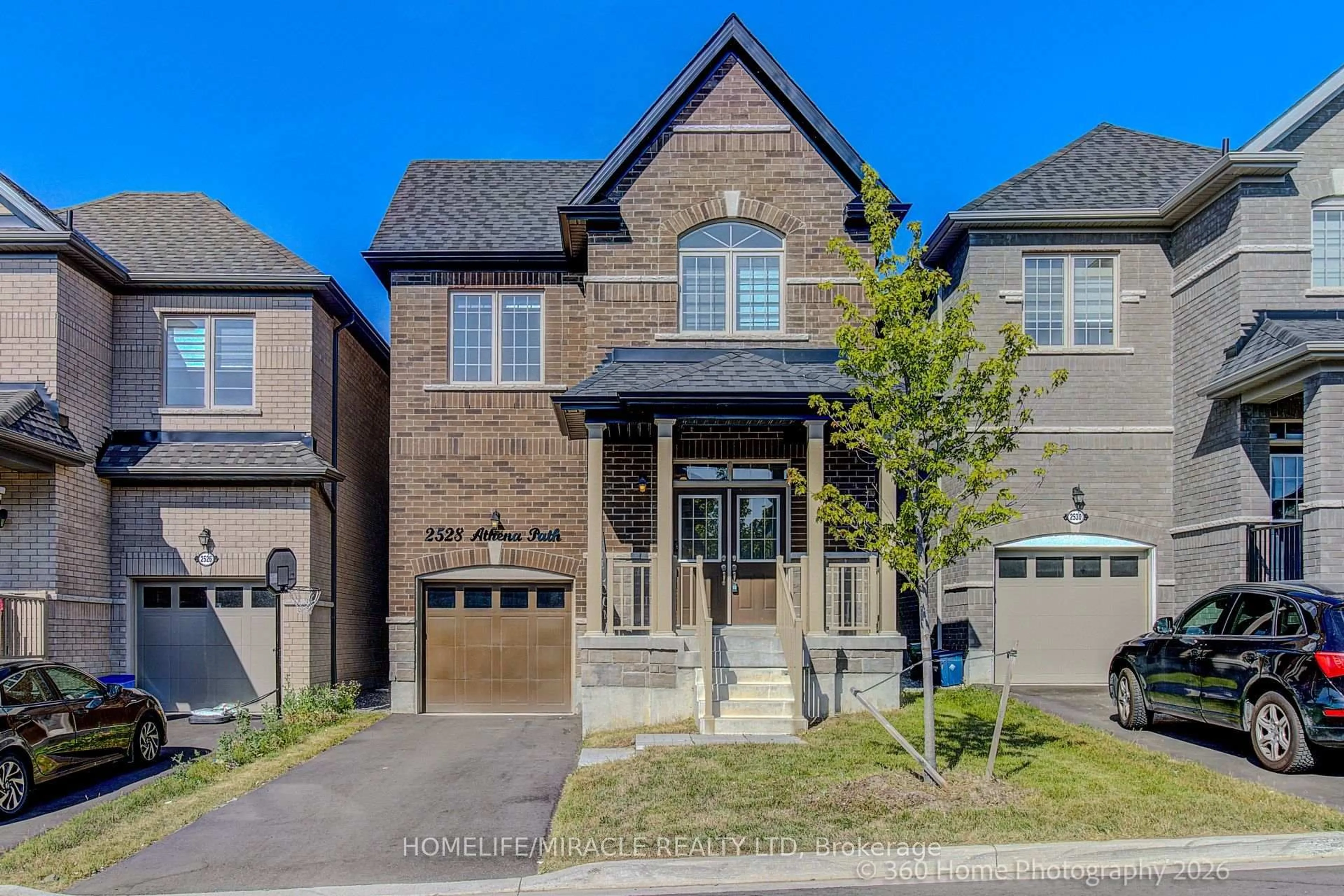 Home with brick exterior material, street for 2528 Athena Path, Pickering Ontario L1X 0M4